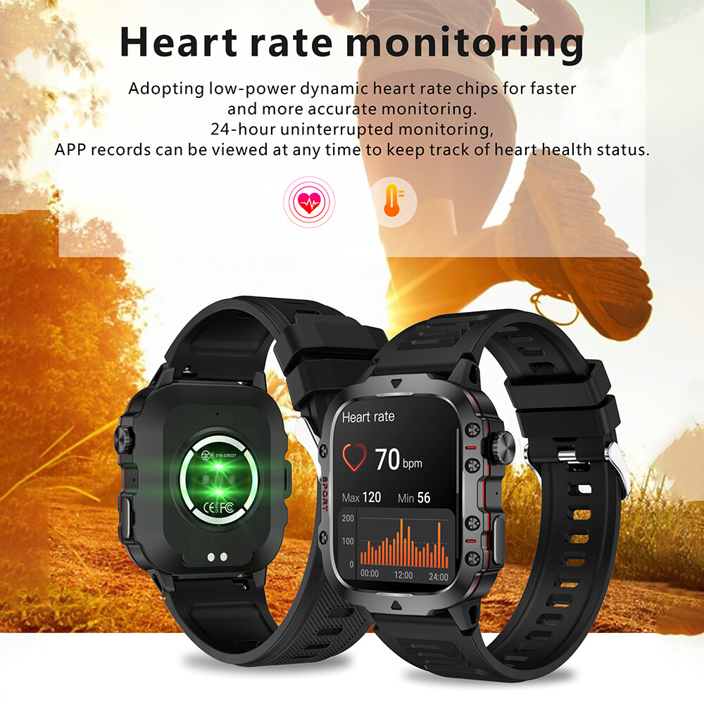 Military Smart Watch Rugged Tactical Fitness Tracker for Men Answer/Make Calls✅