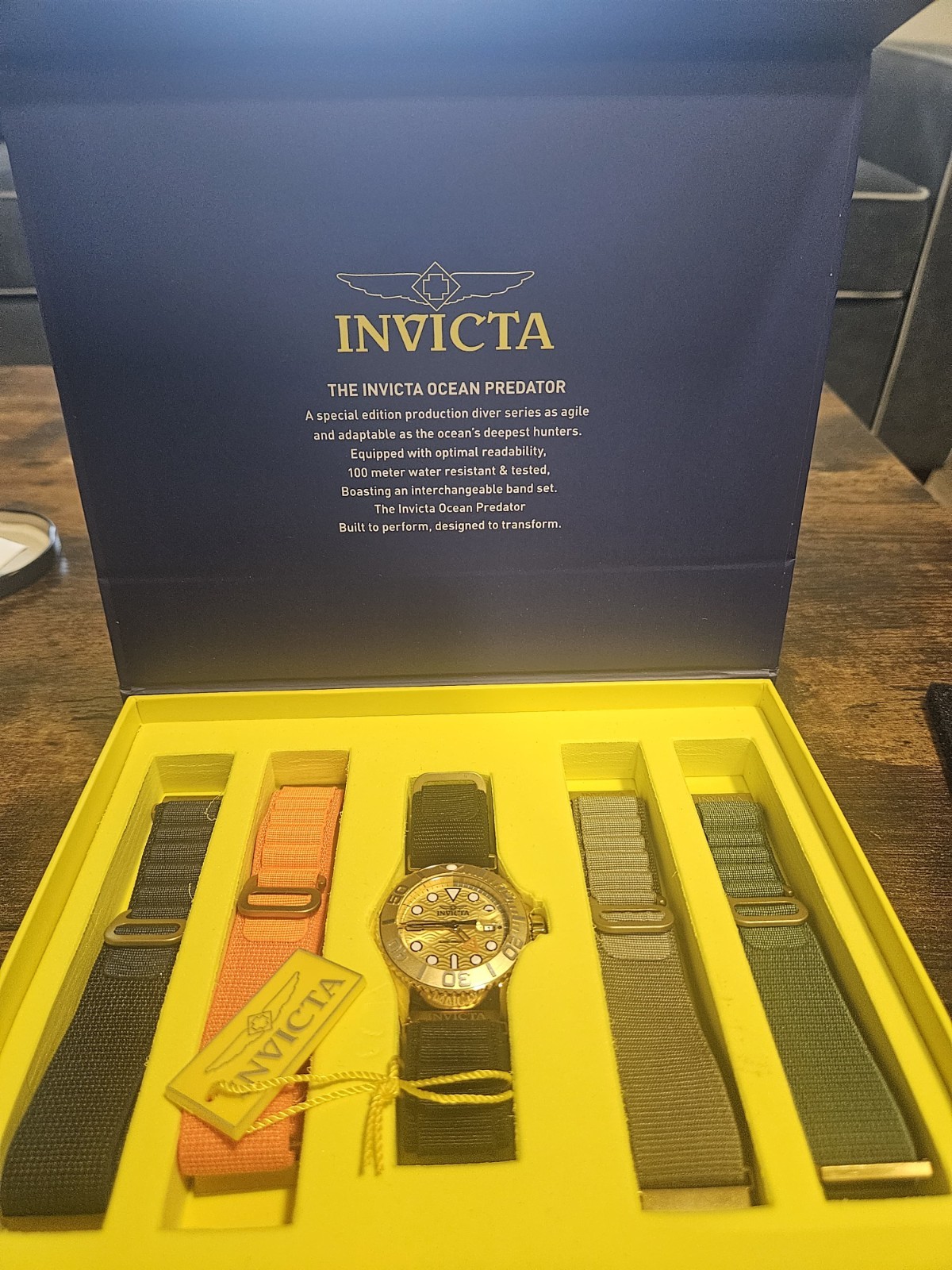 New Invicta Ocean Predator 44mm Men’s Watch 5 Interchangeable Straps 49799