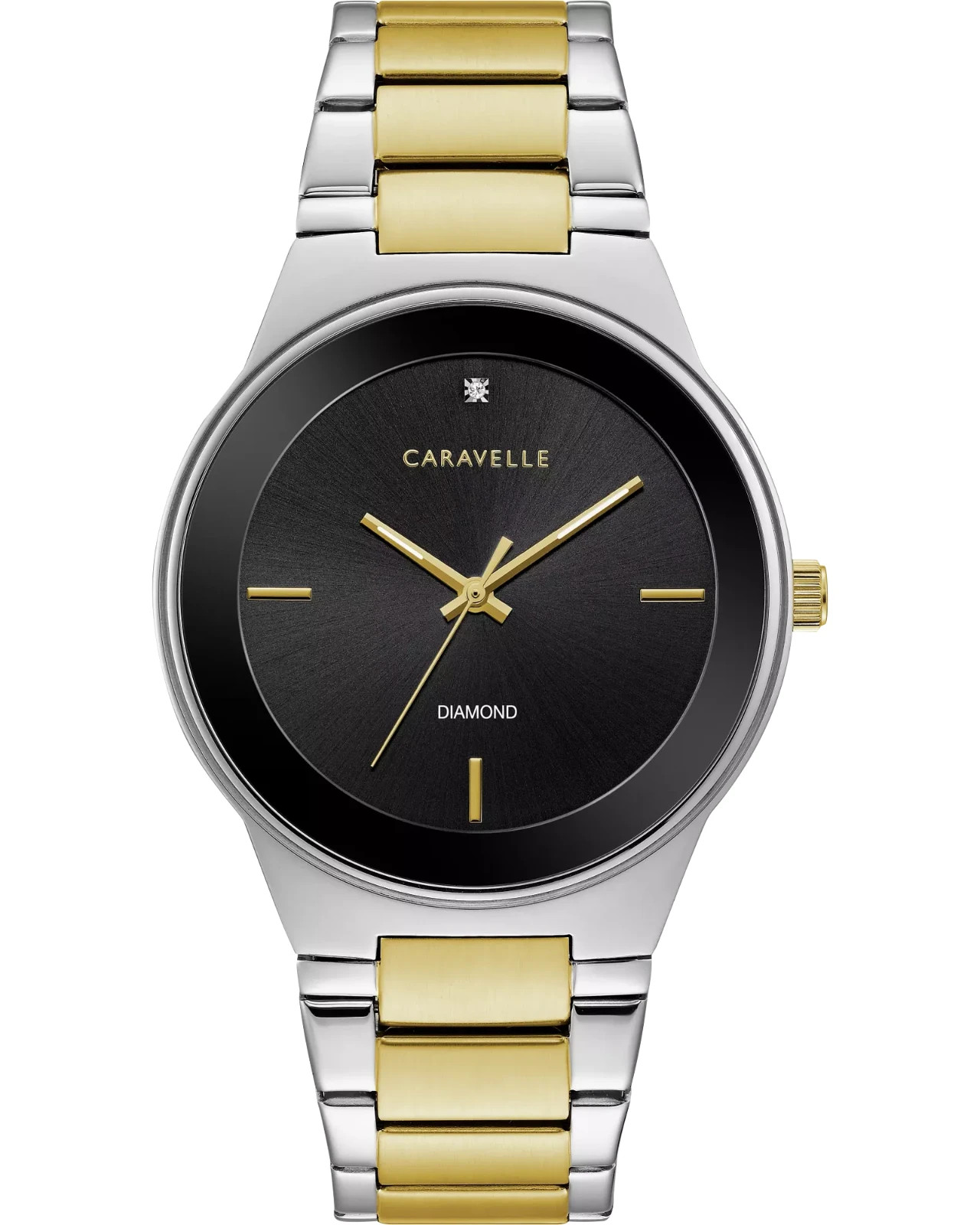 Caravelle New York Bulova Diamond Men’s Black Watch 45D107