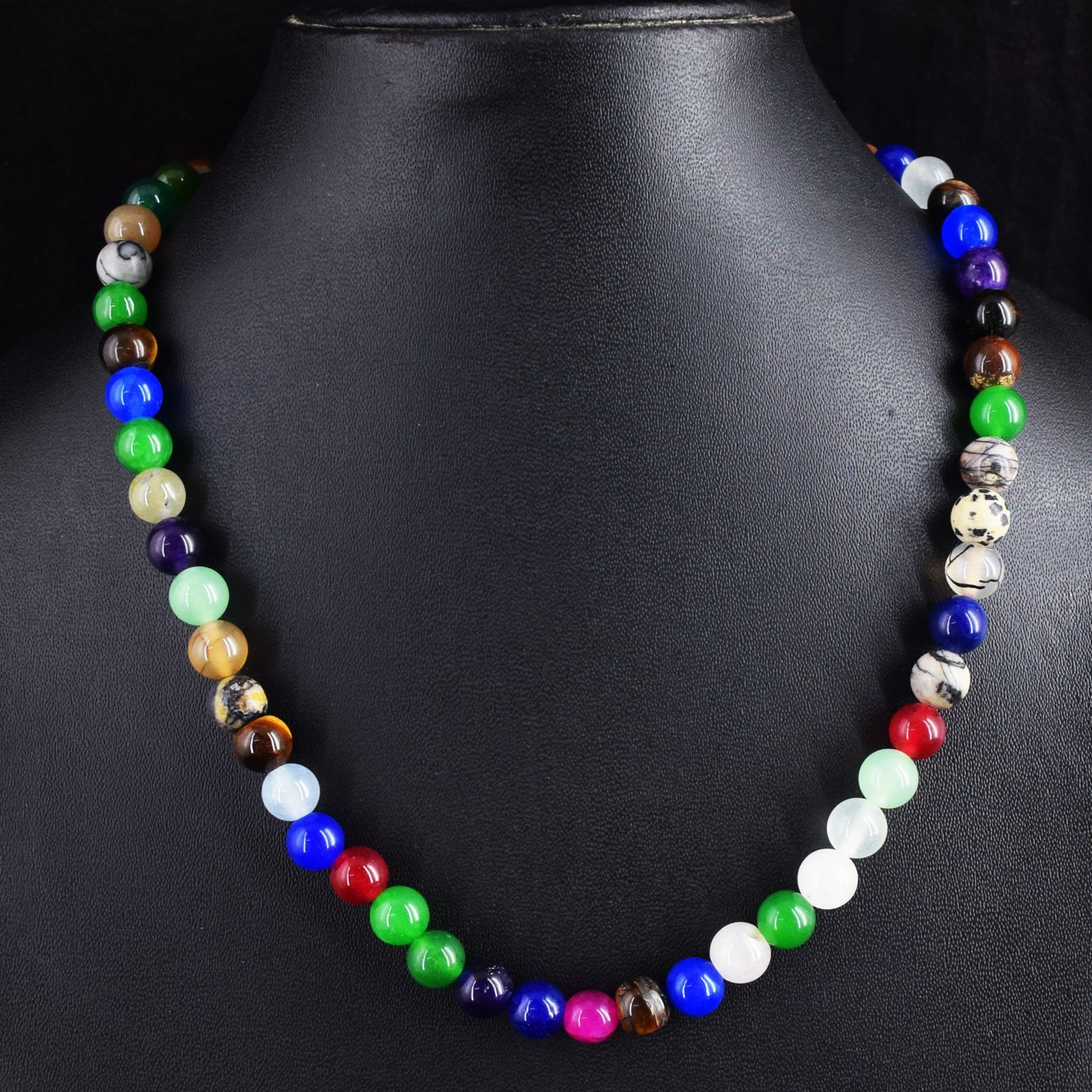 Dazzling Design 248.00 Cts Onyx & Amethyst Precious Beaded Necklace RK 47 E802