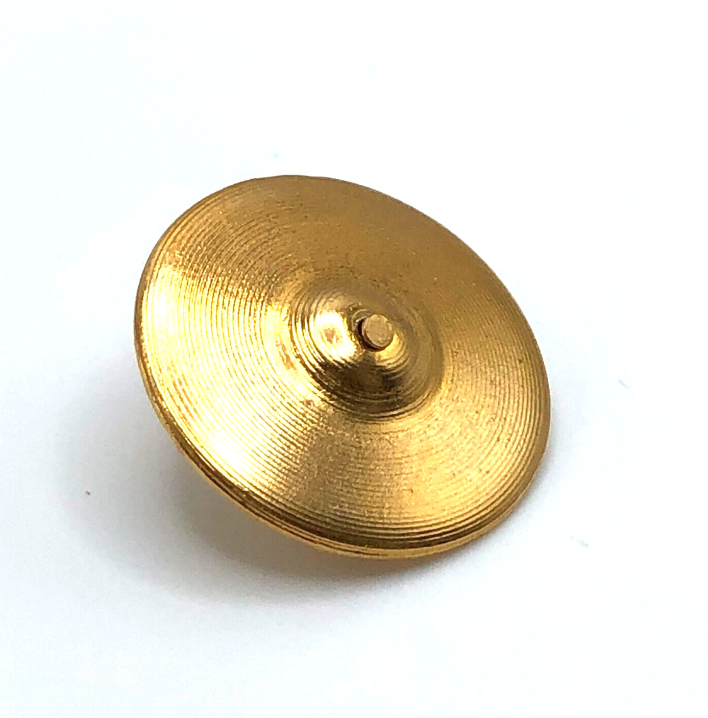 Vintage Cymbal Percussion Tie Tack Pin Future Primitive Gold