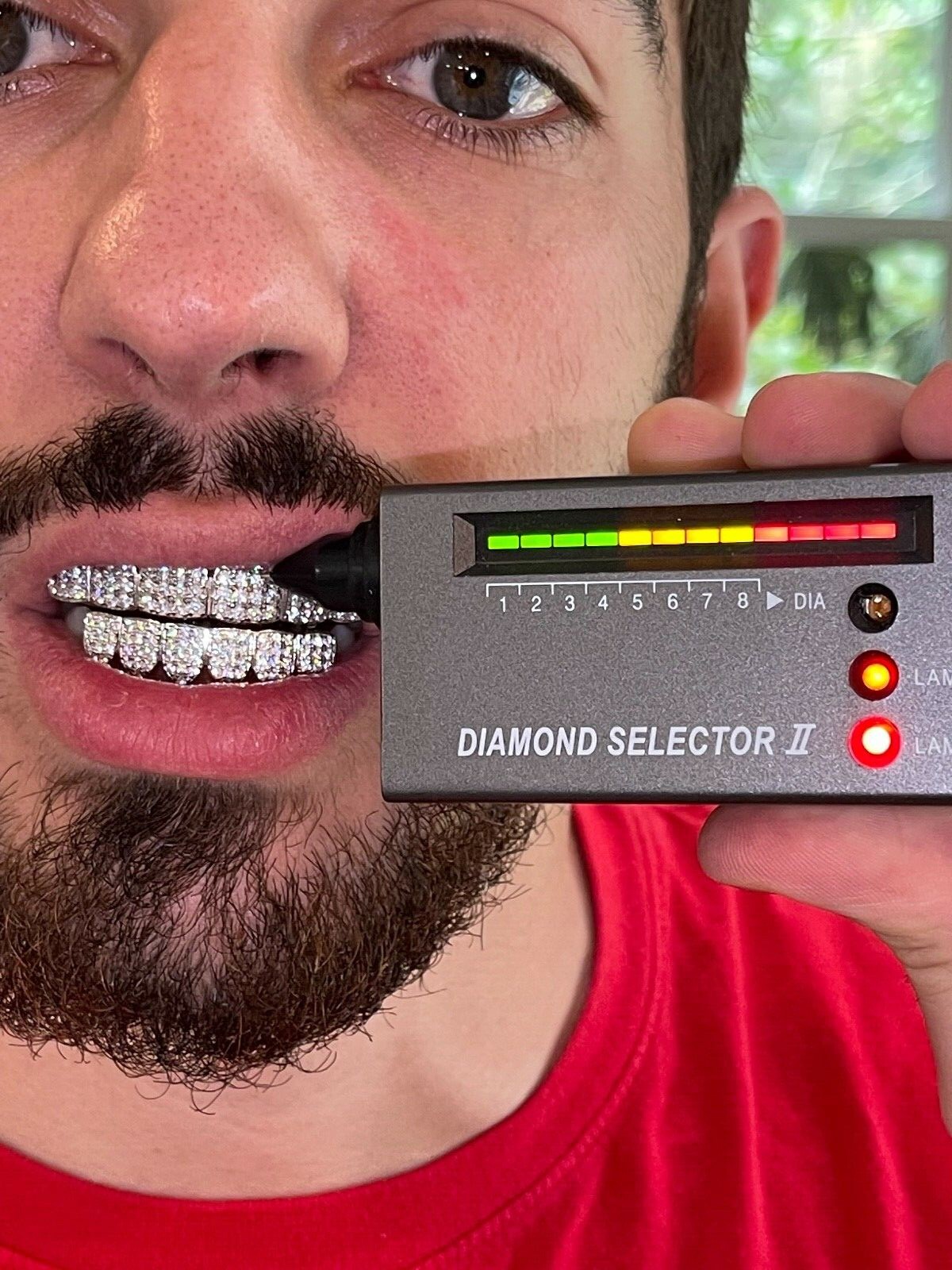 MOISSANITE GRILLZ Passes Test Teeth Top & Bottom Hip Hop 925 Silver Iced Rapper