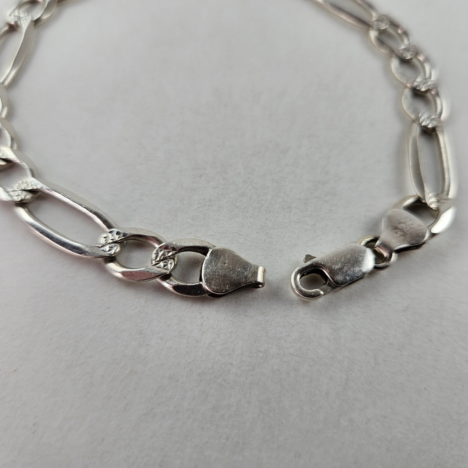 Sterling Silver Cuban Link Tennis Bracelet 16.6g 9 in [8212]