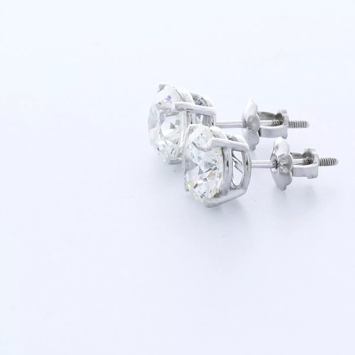 Solid 14K Yellow Gold Stud Earrings Classic 2.51 CT Round Natural Diamond G SI1