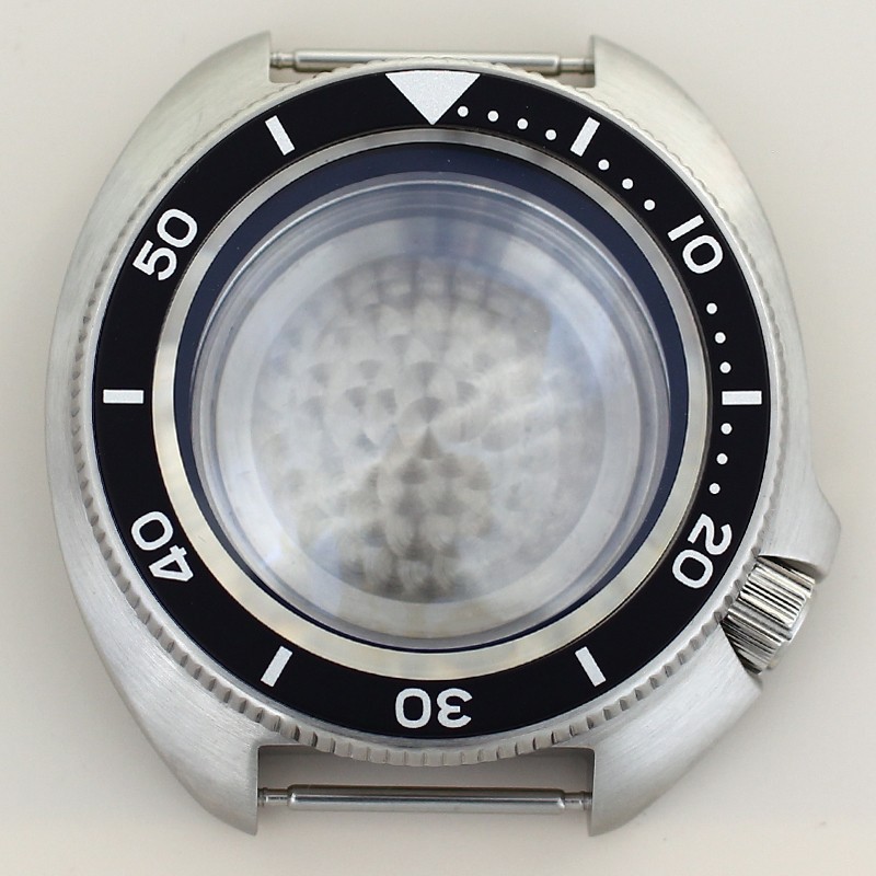 44mm Turtle Mod Stainless Watch Case Fit 28.5mm Dial For Seiko NH35 NH36 NH38