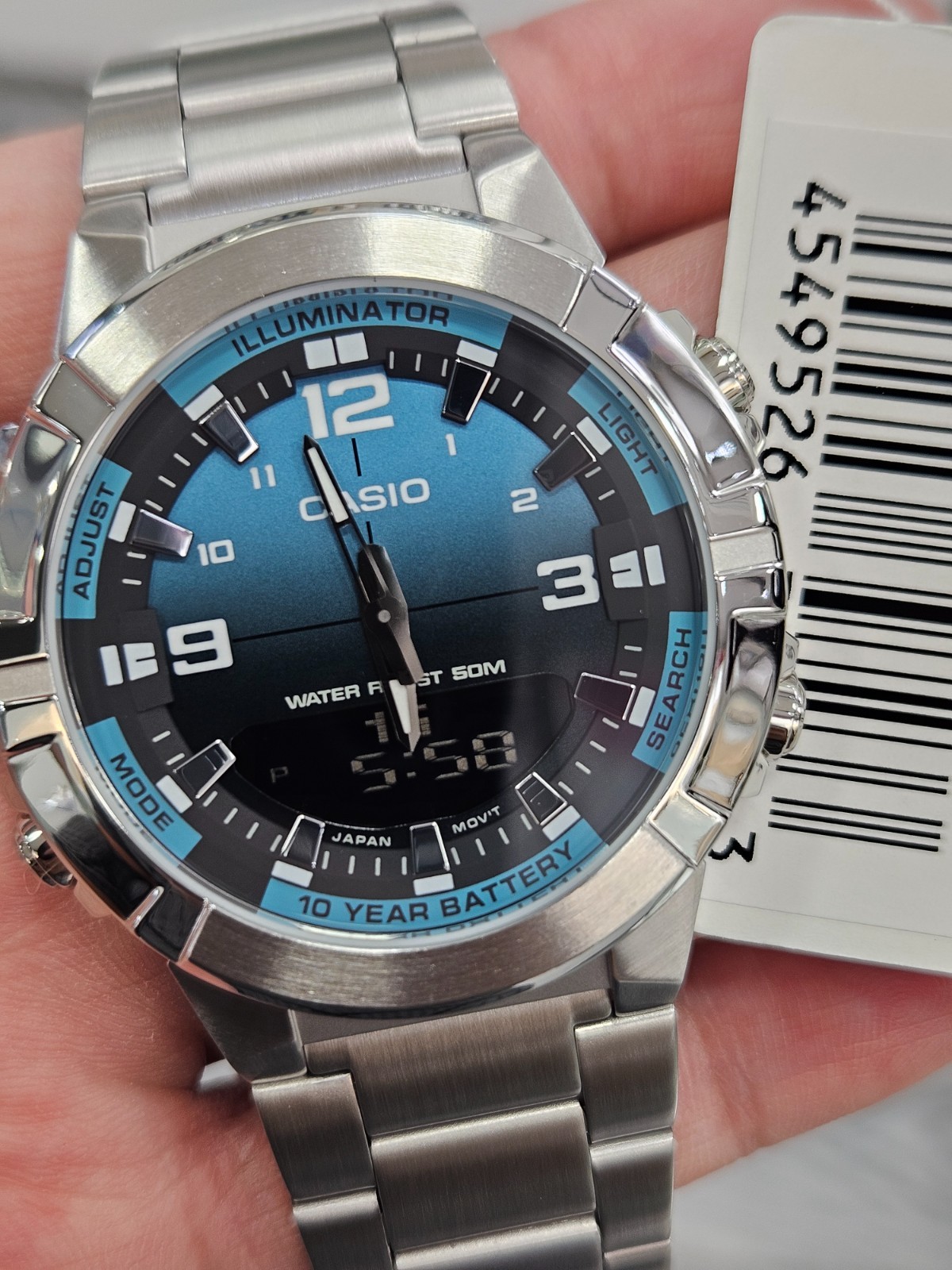 Casio AMW-870DA-2AVDF Men’s Stainless Steel Analog Digital Watch – Blue Black Di