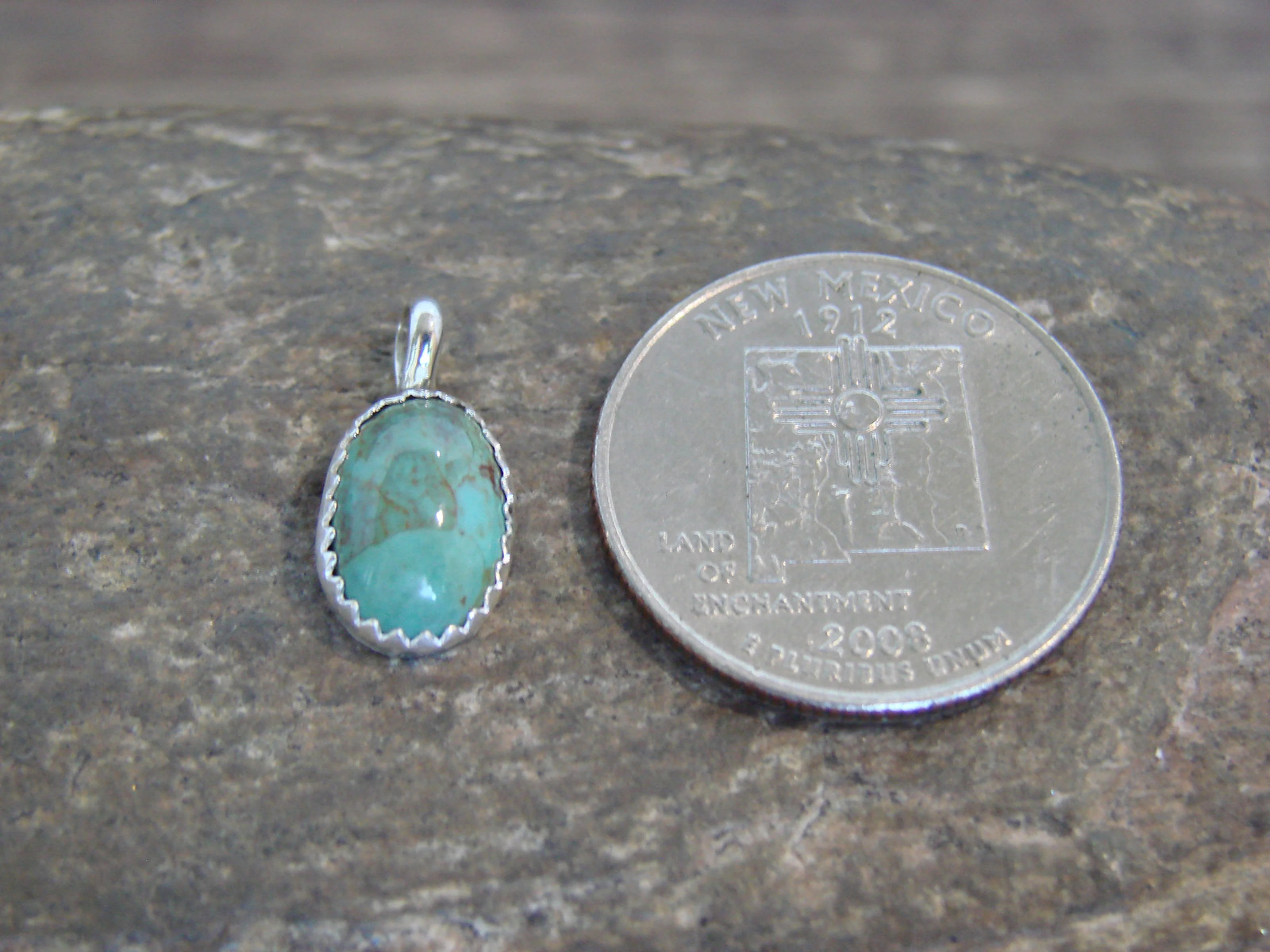 Native American Sterling Silver & Turquoise Pendant – Yazzie