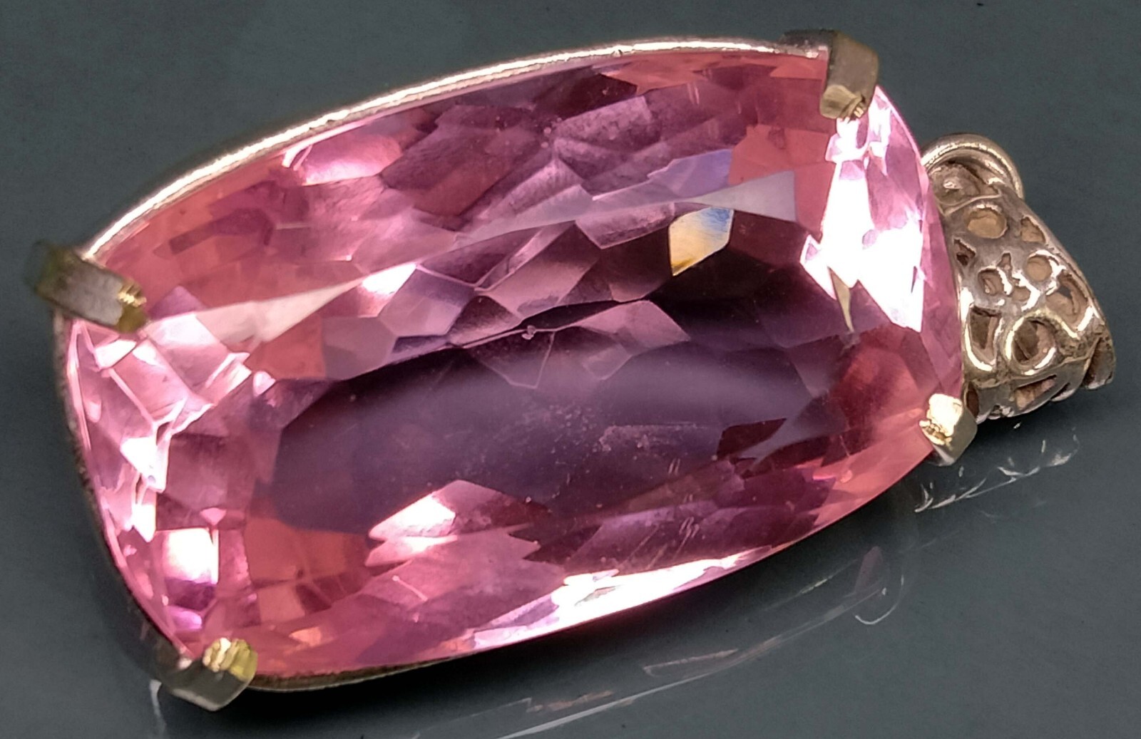 Pendant Pink Topaz Cushion Cut 100.00 Ct EGL Certified Natural Gemstone PD030