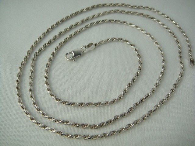 Sterling Silver – Stamped 30 in Rope Chain Necklace Italy 14 Gram