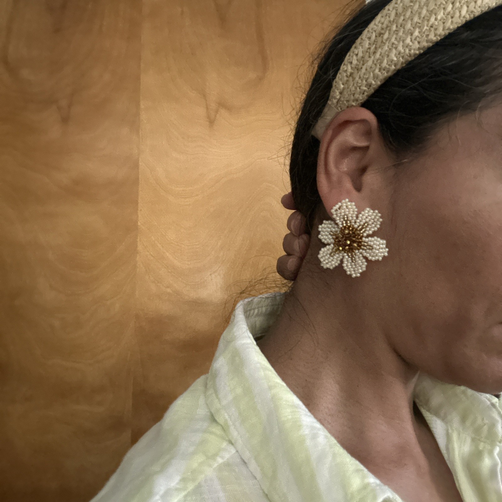 NEW Flower Earrings Beaded Colombian Jewelry Embera chami Tribe Made Studded