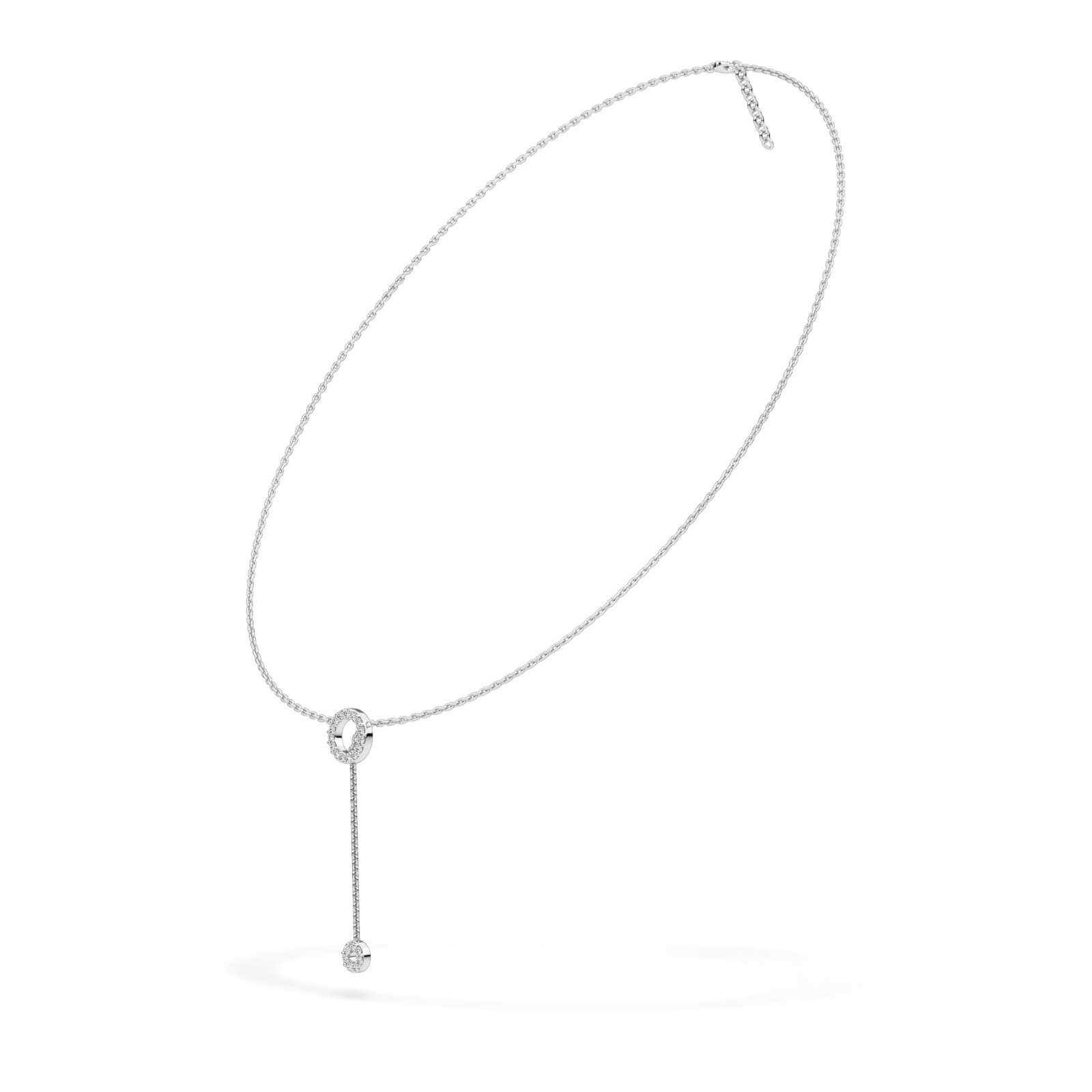 Round Cut Natural or Lab Grown Diamond Circle Drop Necklace in 10K 14K 18K Gold