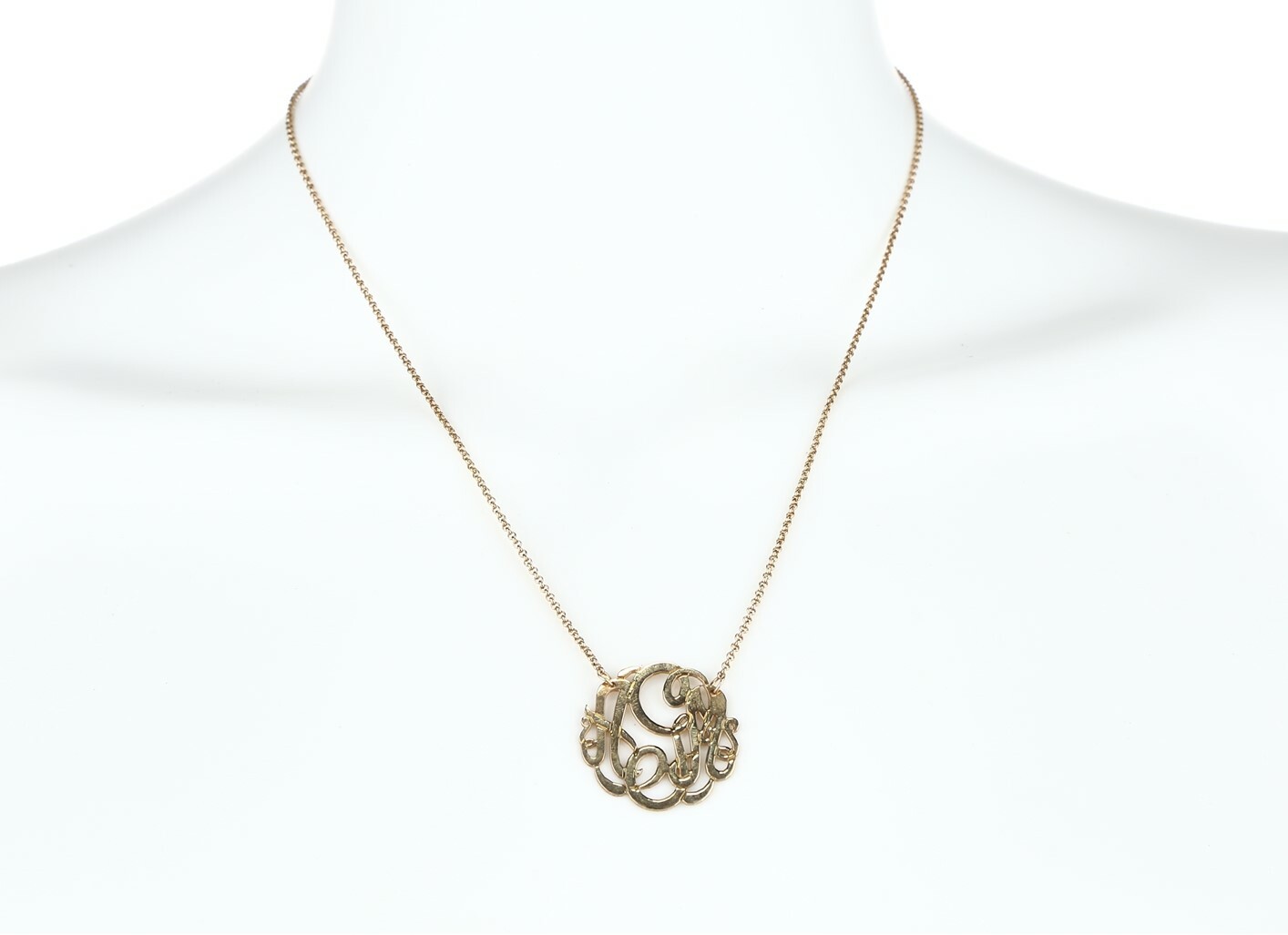 ARGENTO VIVO 124480 Personalized Small 3-Initial Letter Monogram Necklace