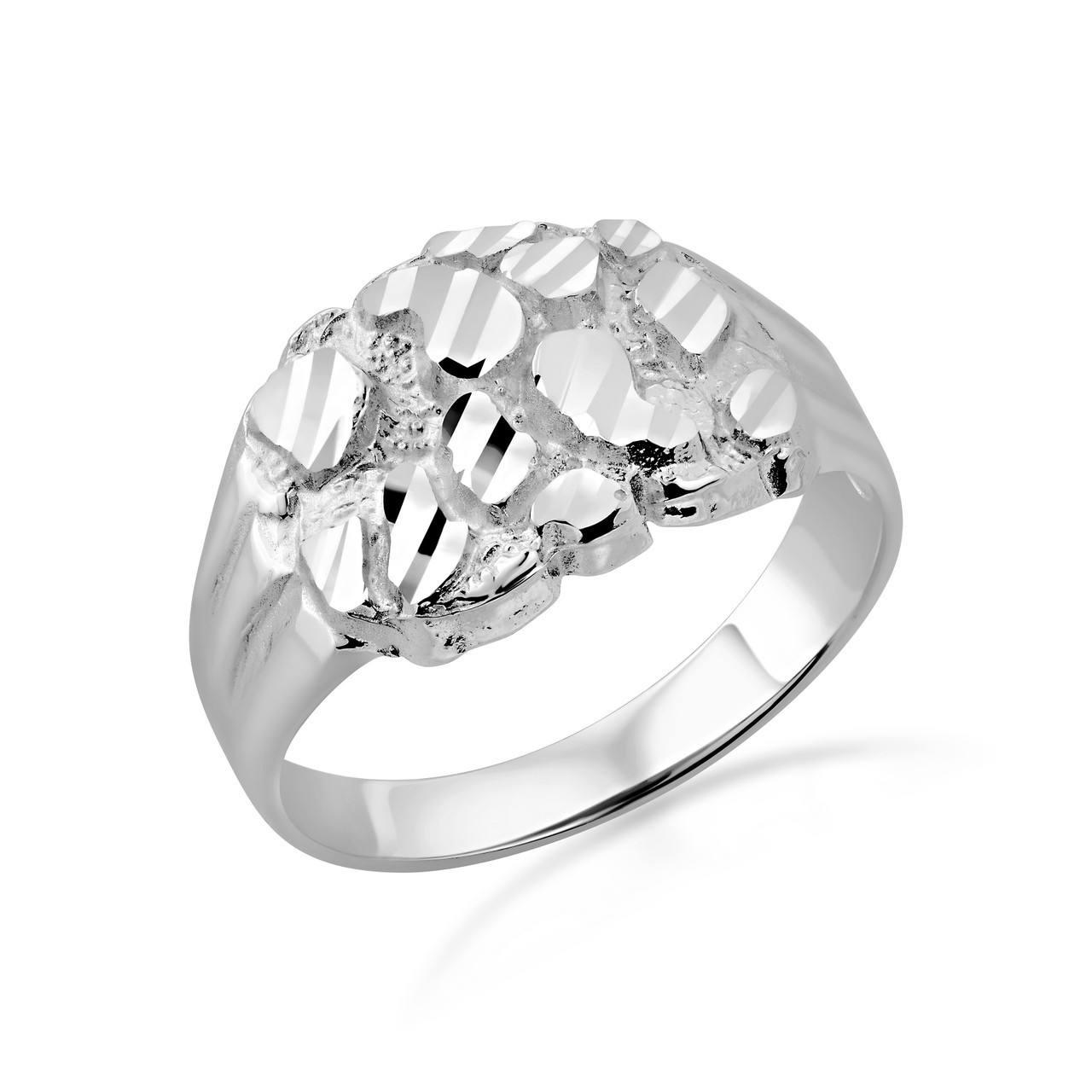 Silver Men’s 13mm Nugget Ring