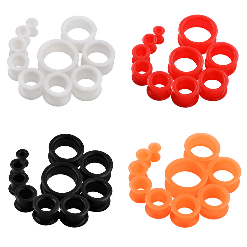 20PCS Silicone Ear Tunnels Plugs Set Earskin Ear Gauges Expander Stretching Kit