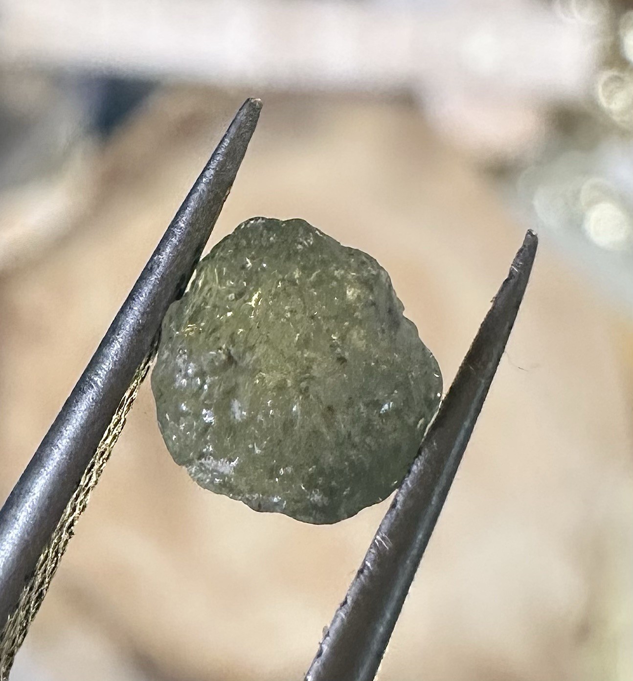 Gorgeous Natural Uncut Green Montana Sapphire 2.00 CT Approx 6x6x5 mm