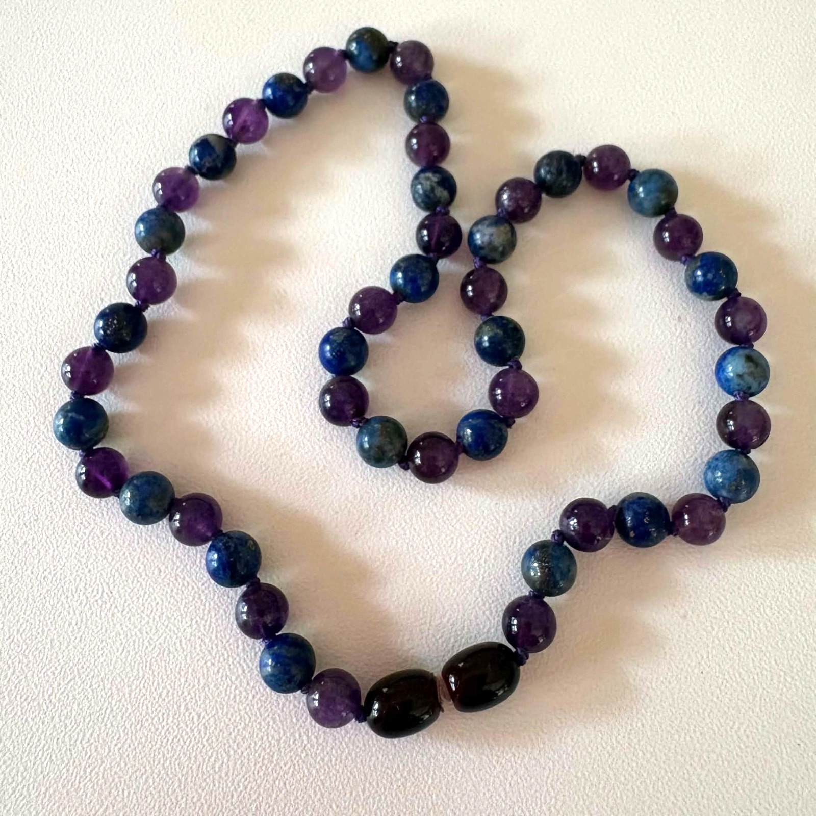 Baltic Essentials ADHD “AMETHYST- LAPIS LAZULI” Necklace 14″ Age 5-12 Years.