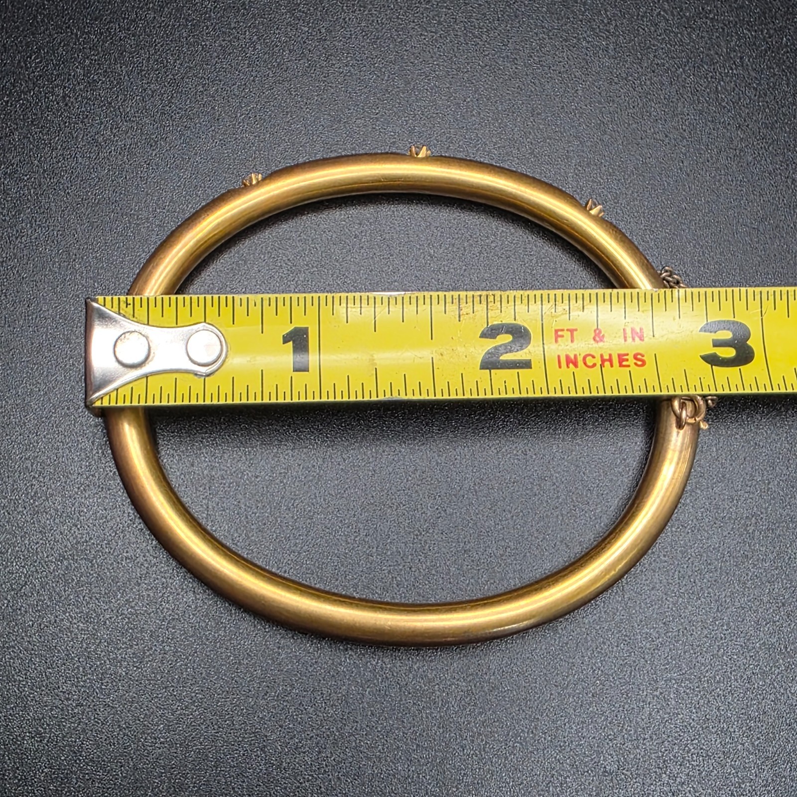 Antique Victorian 14K Gold Belcher Set Hinged Bangle Bracelet. Estate Find 7.69g