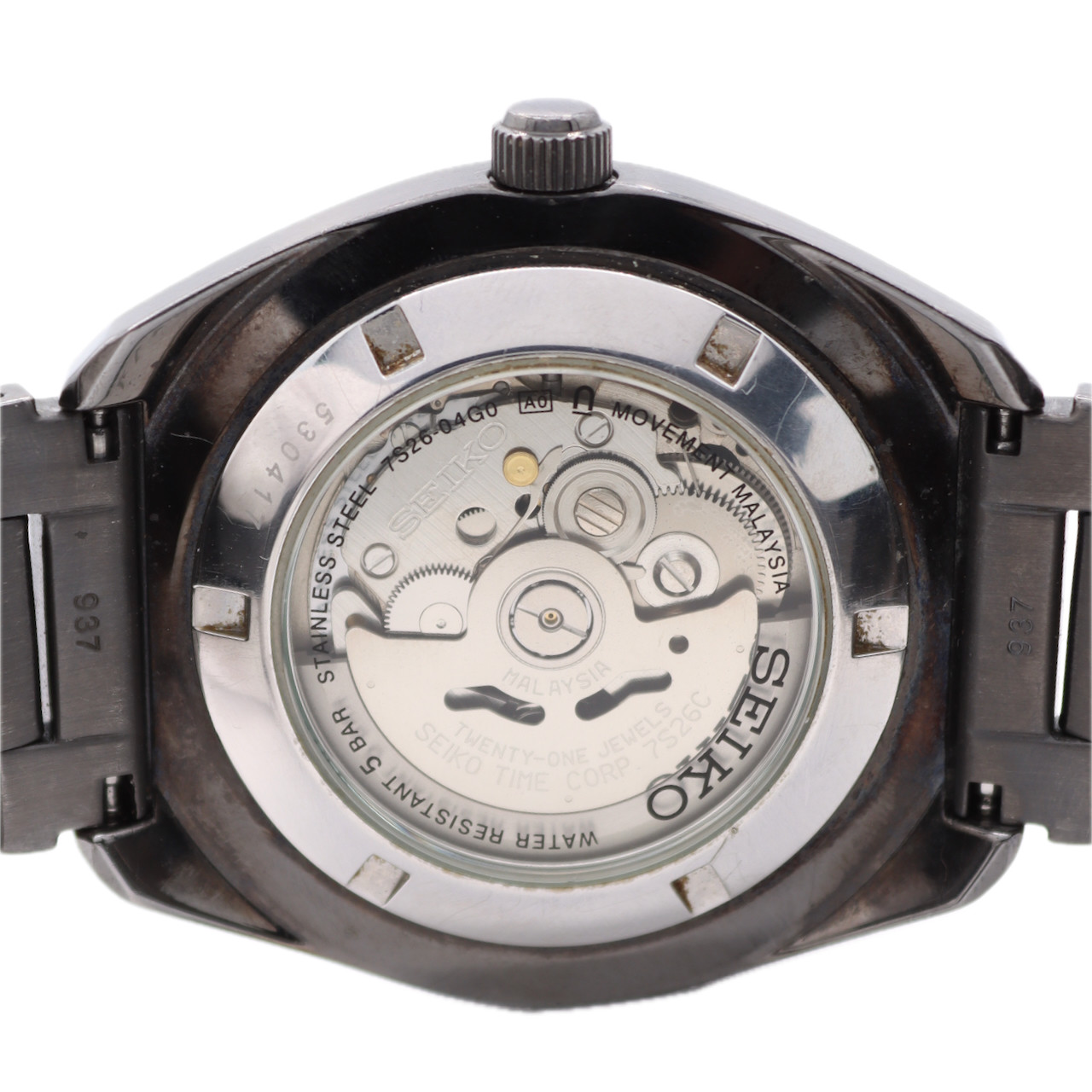 52mm 2005 Seiko 7S26-04G0 Day-Date Men’s Automatic Wristwatch Japan PVD Coated