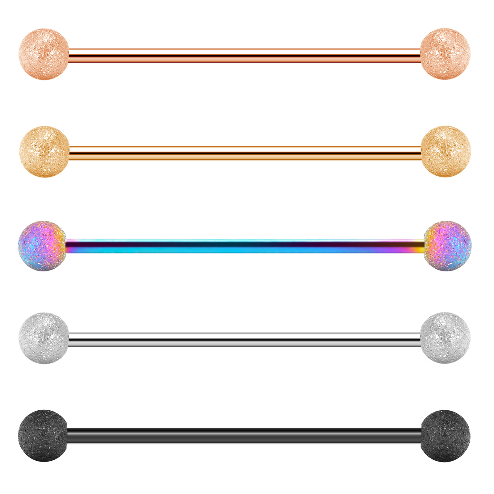 14G Stainless Steel Industrial Barbell Earring Cartilage Piercing Jewelry – ONE