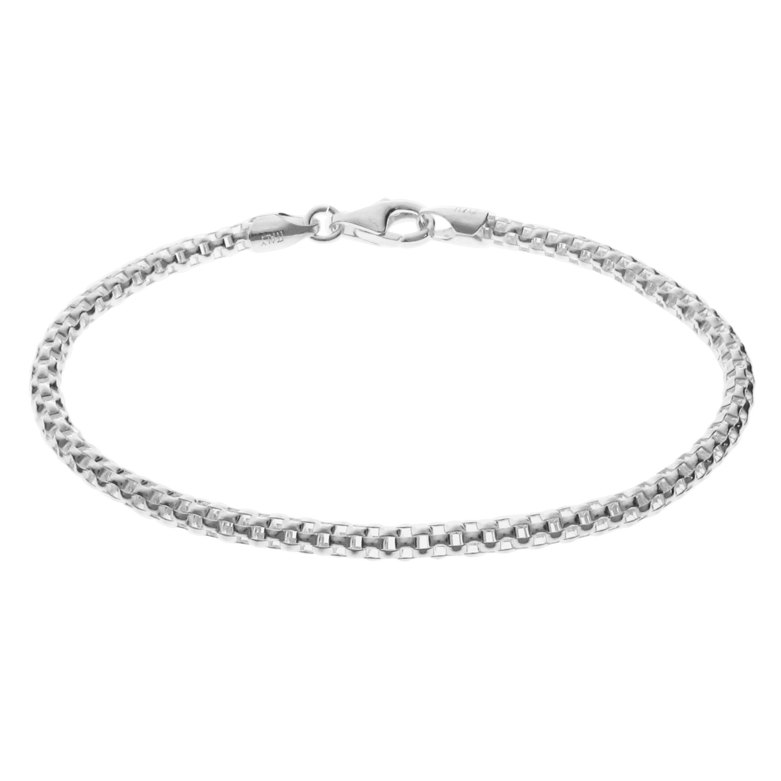 Sterling Silver 3mm Popcorn Chain European Bead Charm Bracelet 7″ 7.5″ 8″ 8.5″