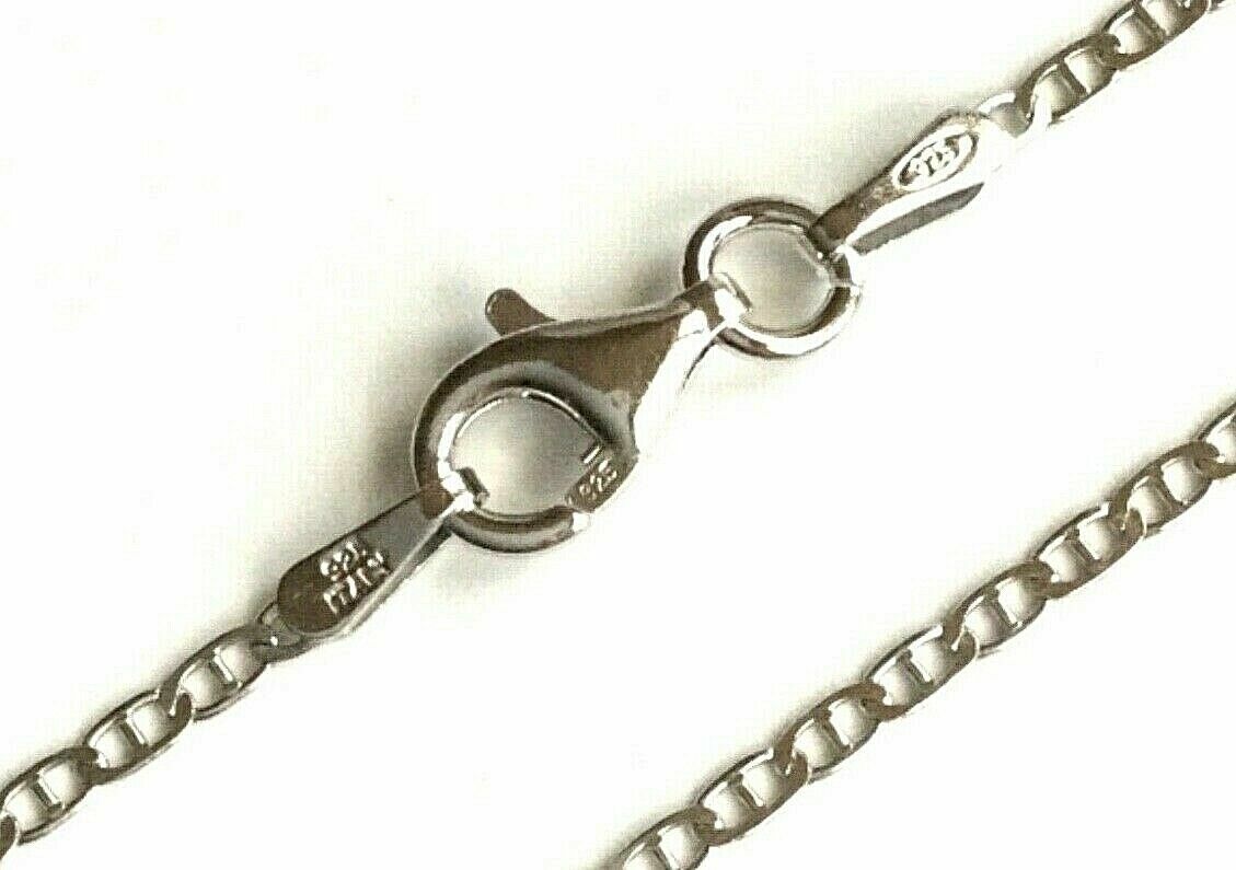 925 SILVER HAMSA EYE MARINER LINK NECKLACE 20″/CADENA DE PLATA MANO,OJO-SN13