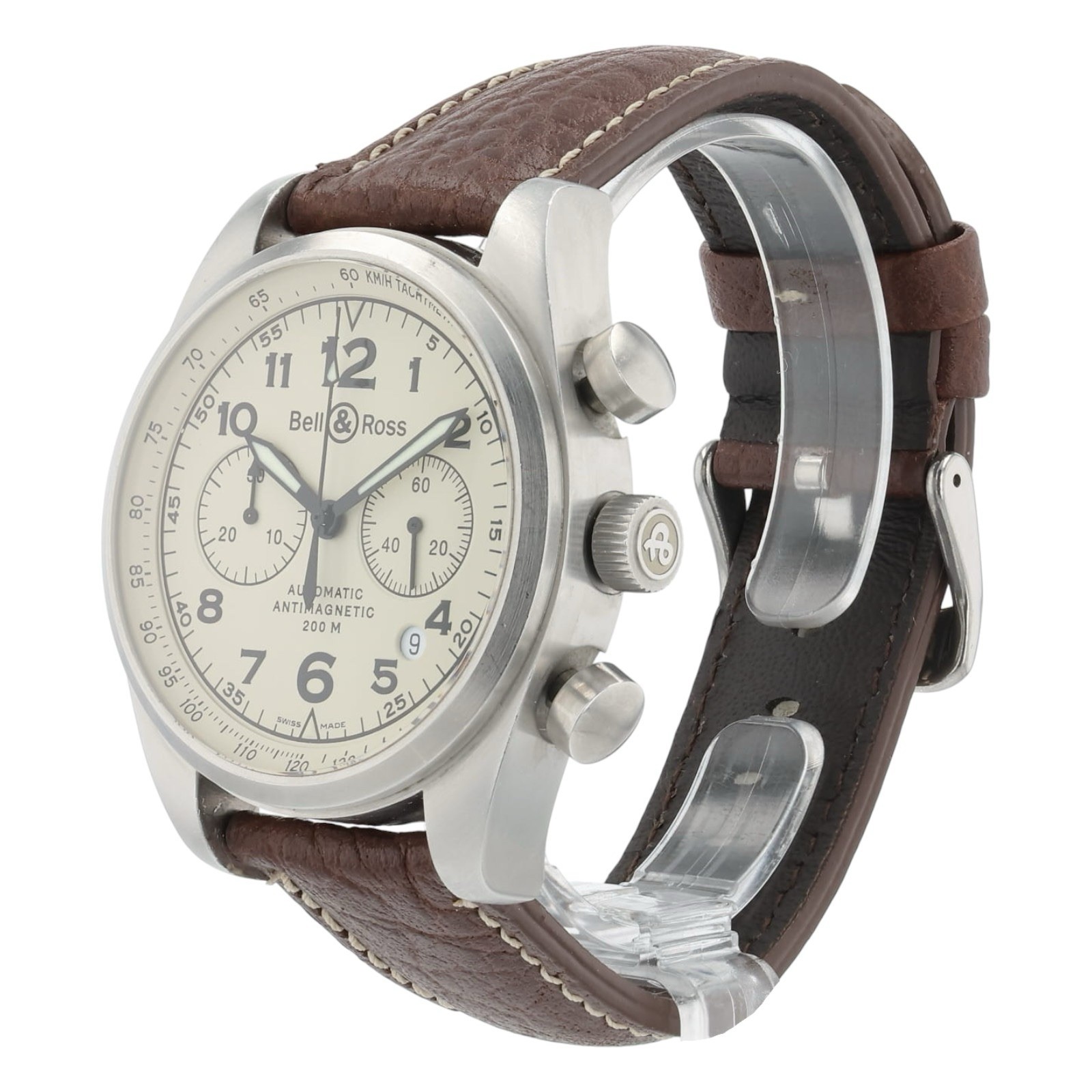 Bell & Ross Chrono Stainless Steel Beige Dial 42mm Automatic Men’s Watch 126XL