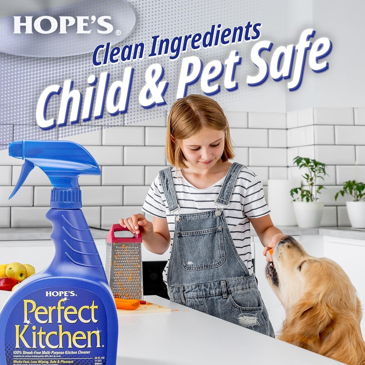 HOPE’S Perfect Kitchen Cleaner Spray – 32 Oz No-Residue All Purpose Cleaning…