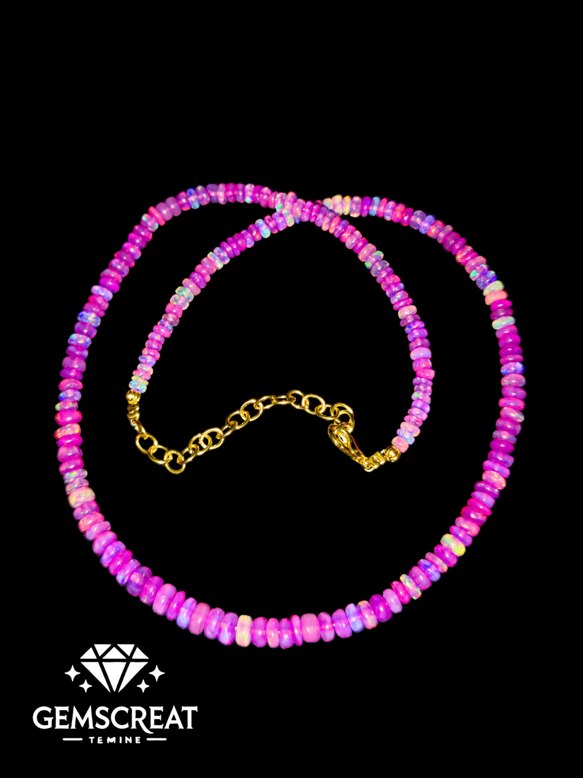 18″ Natural Ethiopian Opal Wello Fire Opal Gemstone Bead Necklace Jewelry A30