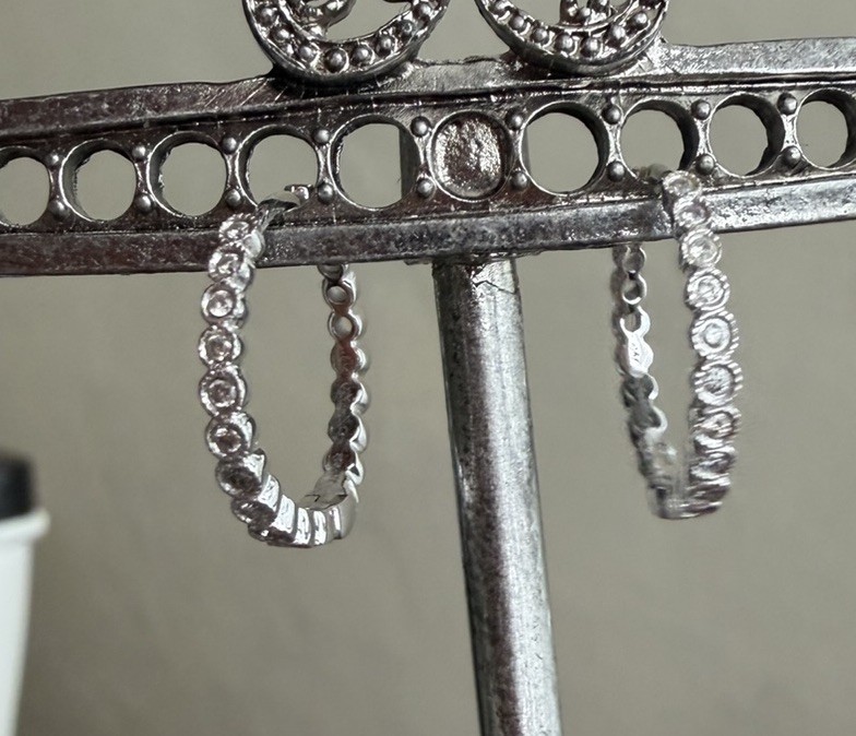 Gabriel & Co. 14K White Gold Diamond Huggies Earrings