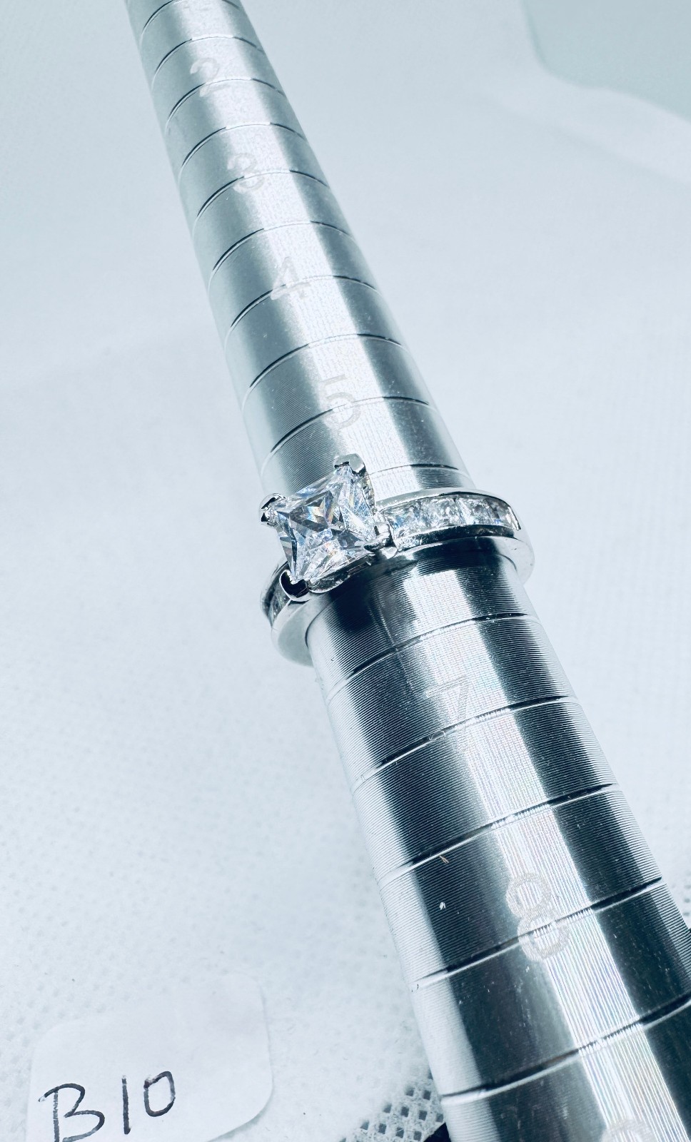 Silver Tone Bridal Ring Set Princess Cut Simulated Diamond Fashion Jewelry