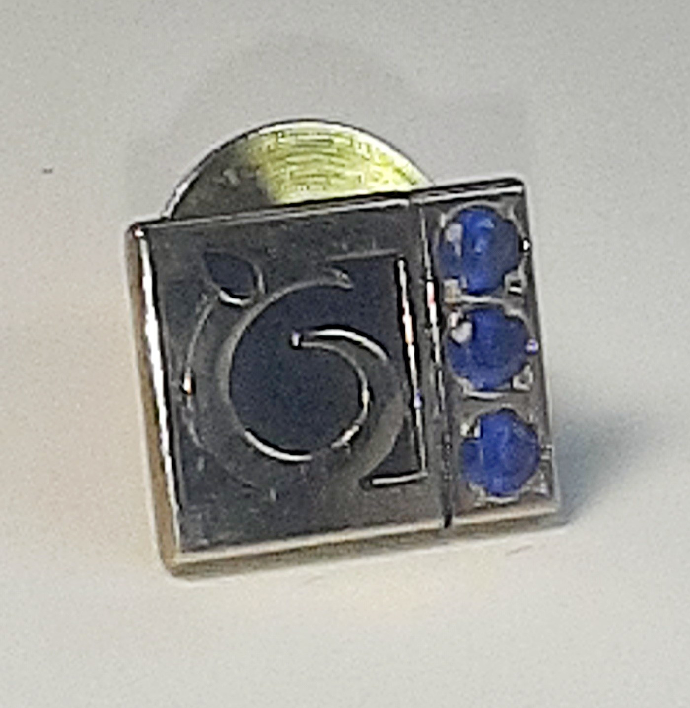 10K Gold Tie tac Pin w 3 Sapphires lapel pin 1/5 10K Vintage
