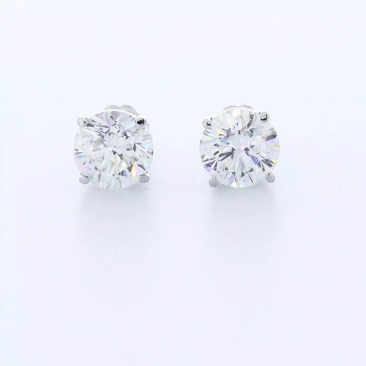 Solid 14K Yellow Gold Stud Earrings Classic 2.51 CT Round Natural Diamond G SI1