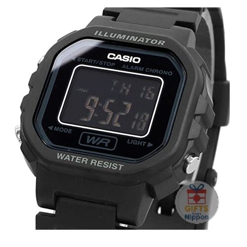 Casio LA-20WH-1B Women’s Kids Digital Watch Full Black Inverted LCD Resin Band