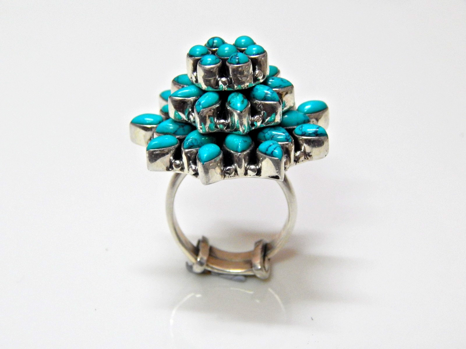 Natural Turquoise 925 Sterling Silver Ring tower Ring Wedding Jewelry handmade