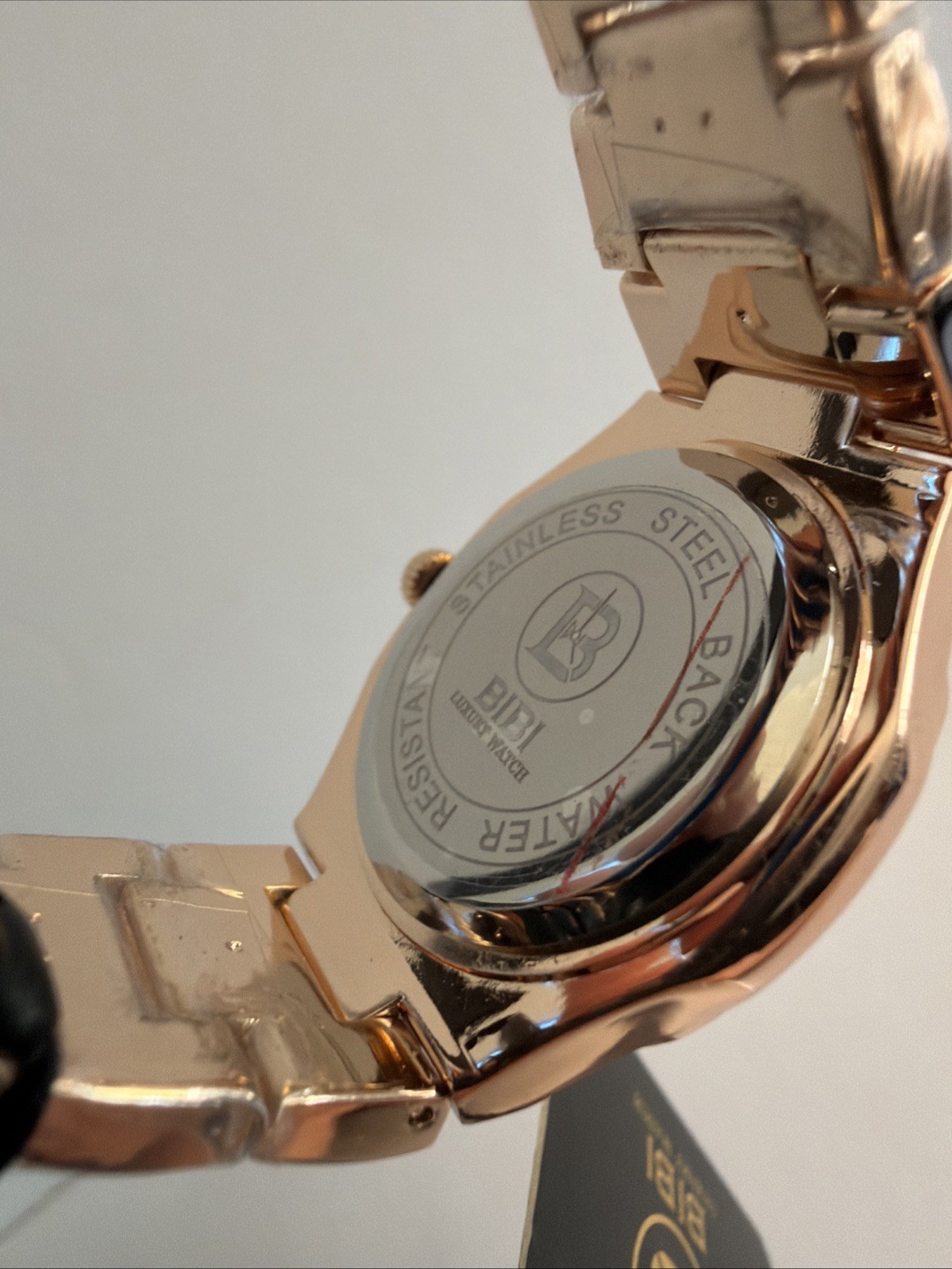 BIBI Luxury Watch Rose Gold Iced Out Cushion Silver Dial Quartz Bracelet Box
