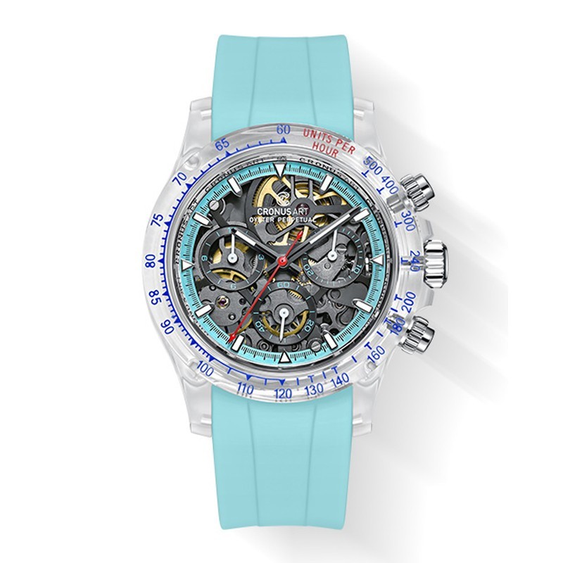 CRONUSART Men Chronograph Watch 40mm Automatic Mechanical Wristwatch K9 Case