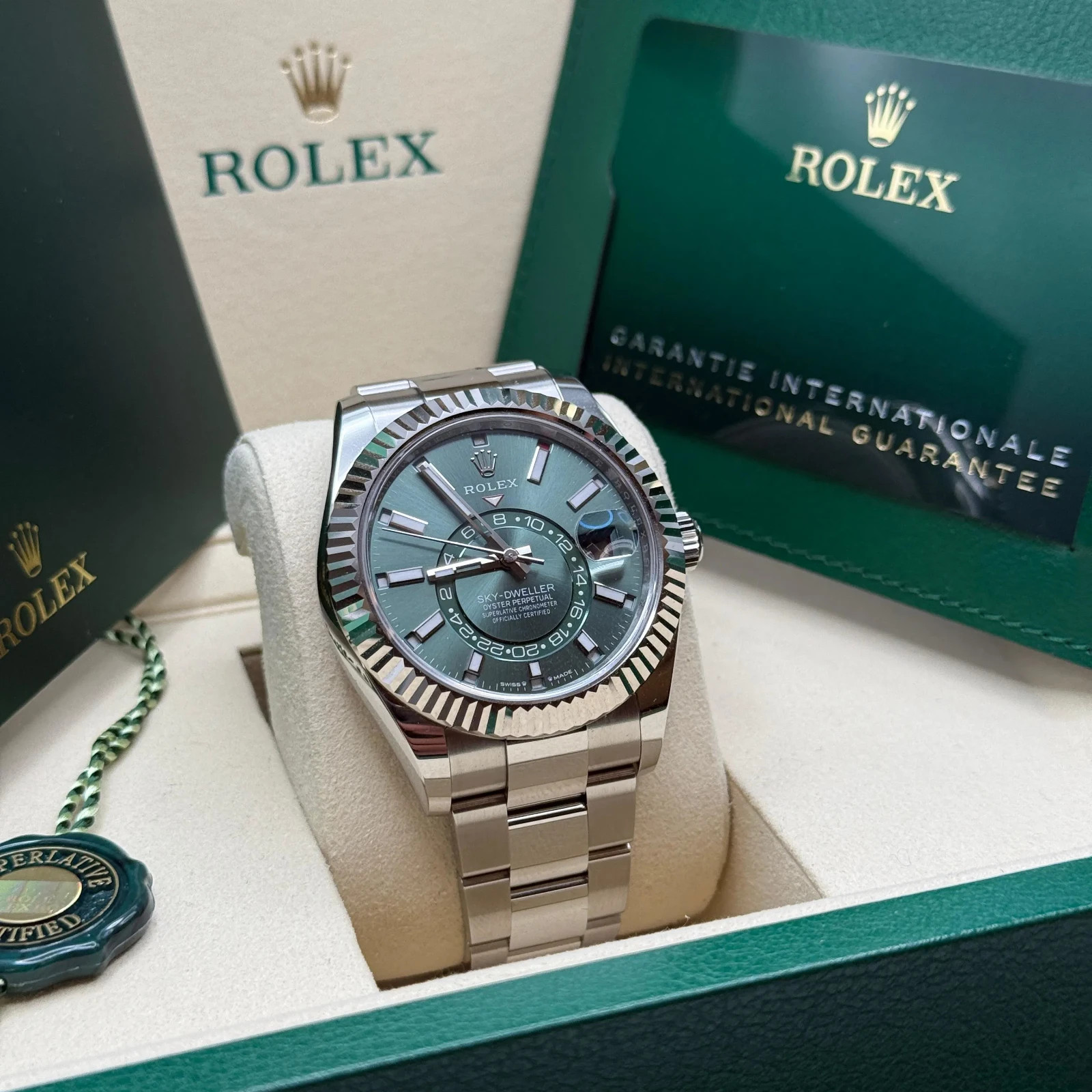 2026 New Rolex Sky-Dweller 42mm, – Green Dial – Oyster Bracelet – Ref. 336934