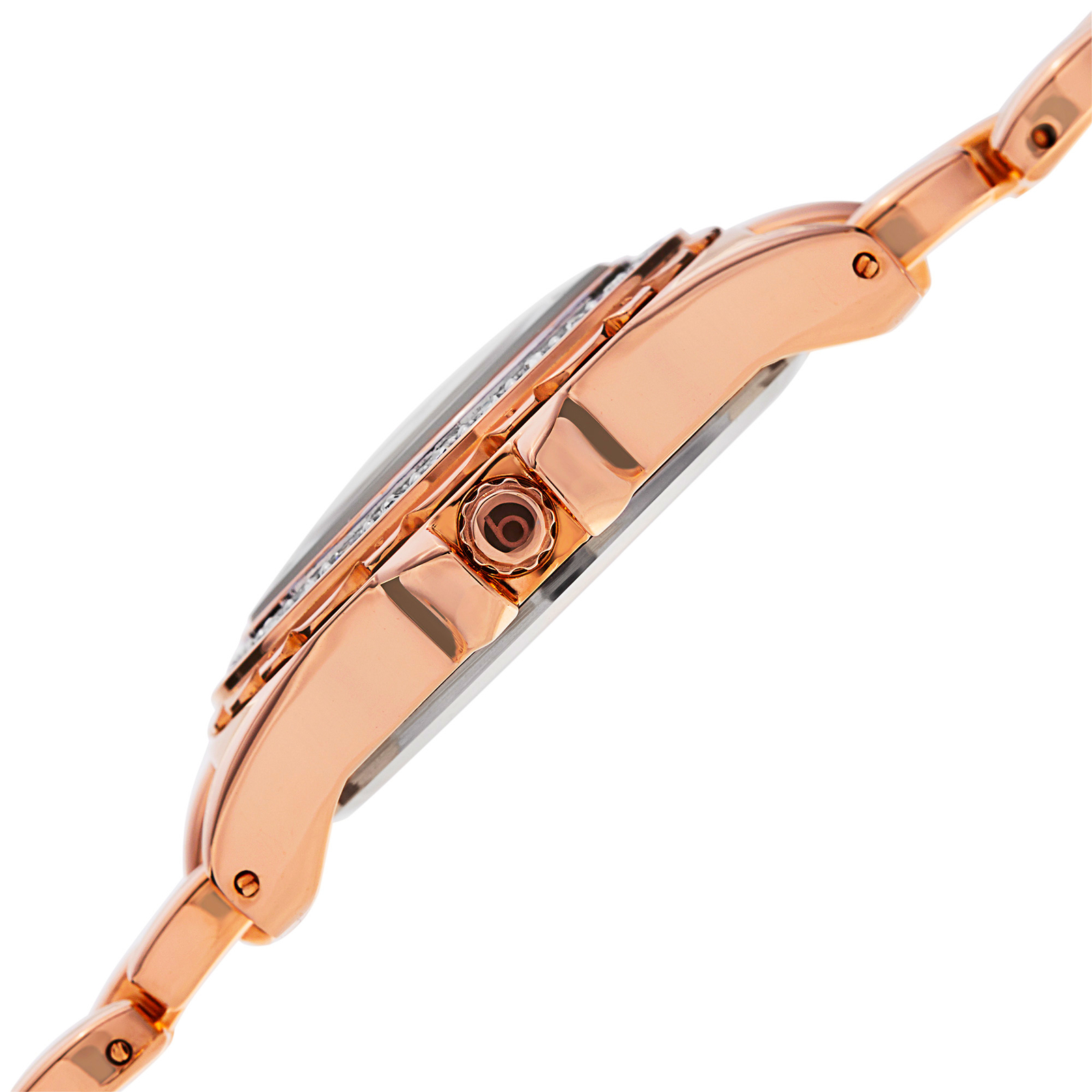 Women’s Burgi BUR117RG Multifunction Engraved Diamond Dial Crystal Bezel Watch