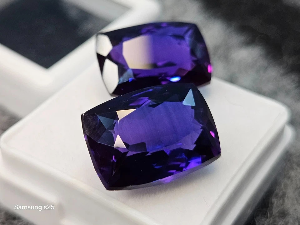 Natural Amazing Pair Purple Tanzanite Cushion Cut 25 Ct IGL Loose Gemstone 6JHH