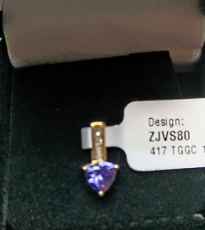Jacque Christie Tanzanite & Diamond Triangle Pendant 10K Gold 0.82ctw ZJVS80