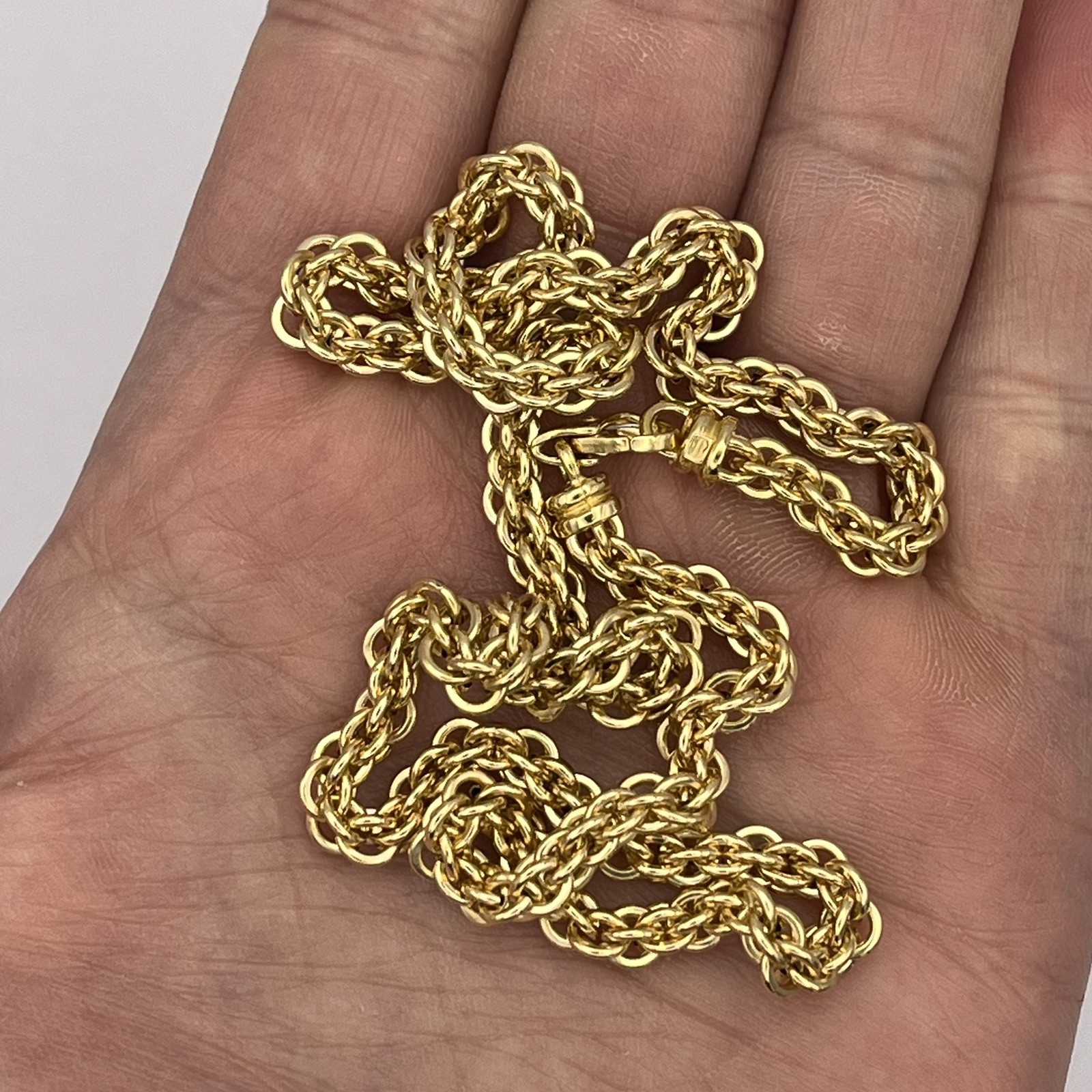 UnoAerre 18k 750 Yellow Gold Ladies 18″ Fancy Link 4.9mm Link Chain Necklace