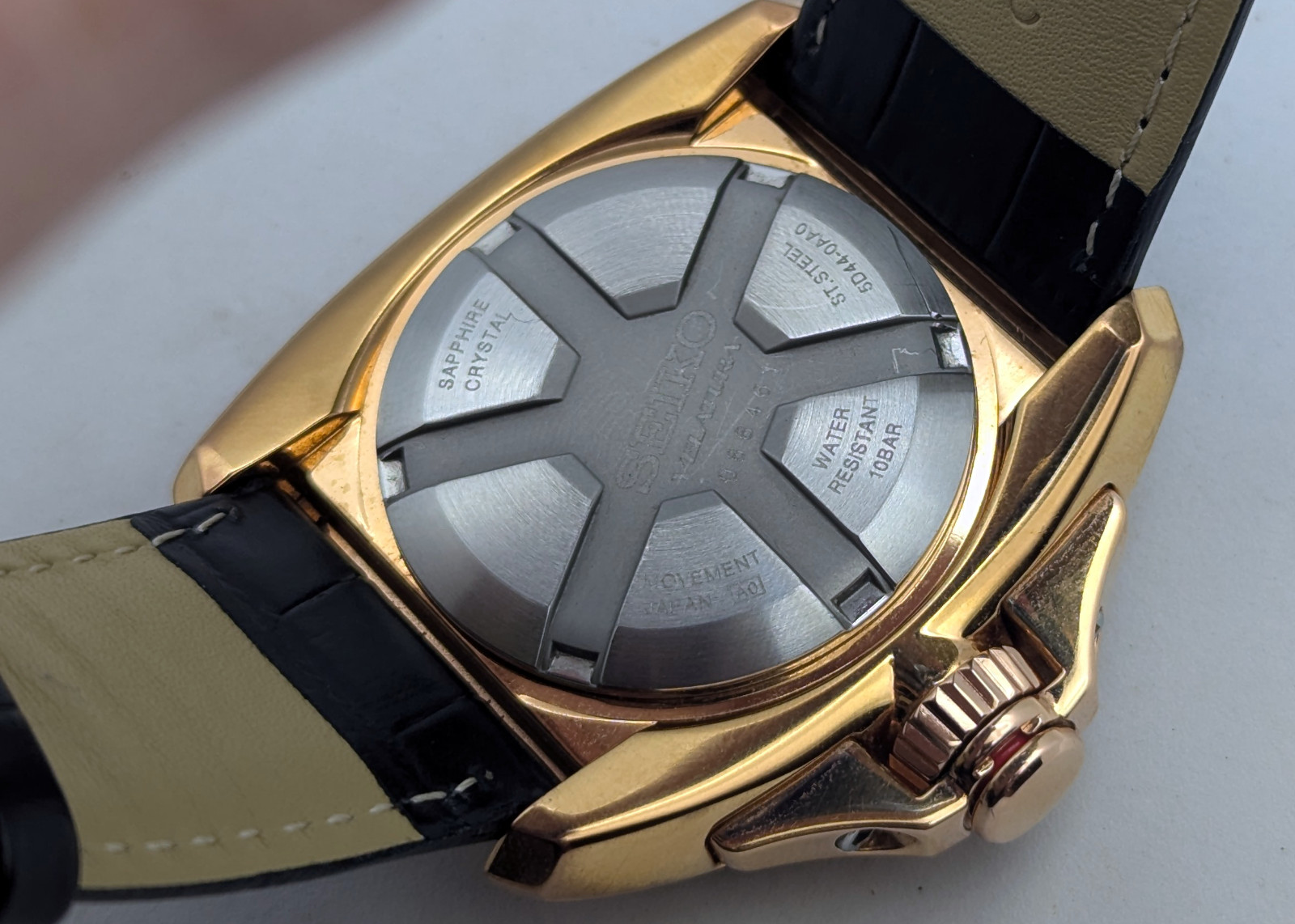 Seiko Kinetic Velatura 5D44 Direct Drive Rose Gold Sapphire | New Capacitor/Box