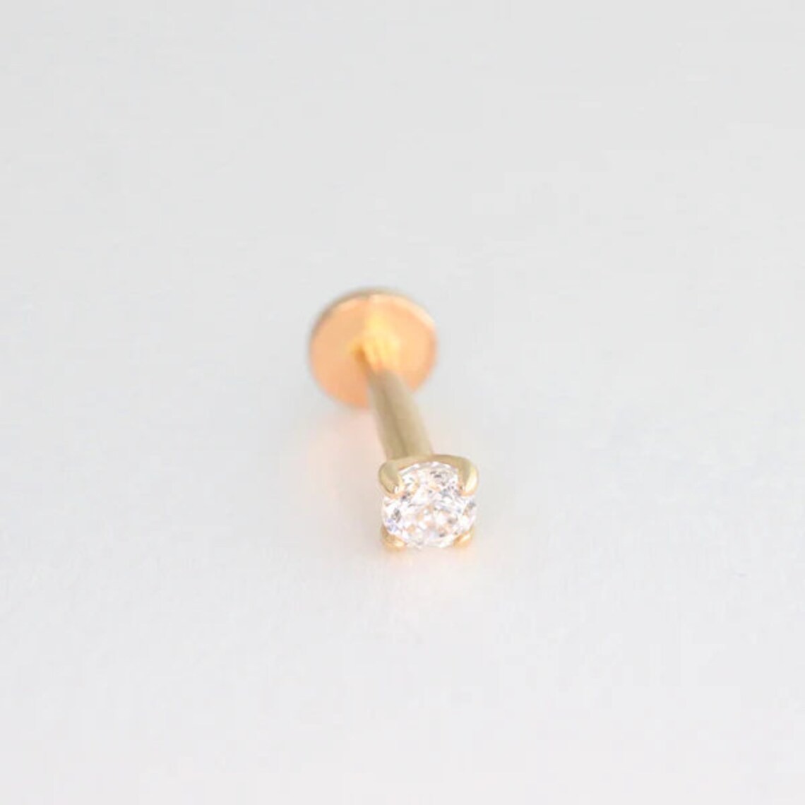 0.05 Ct Diamond pin in Solid 14K Yellow Gold | Brilliant Cut | Fine Jewelry
