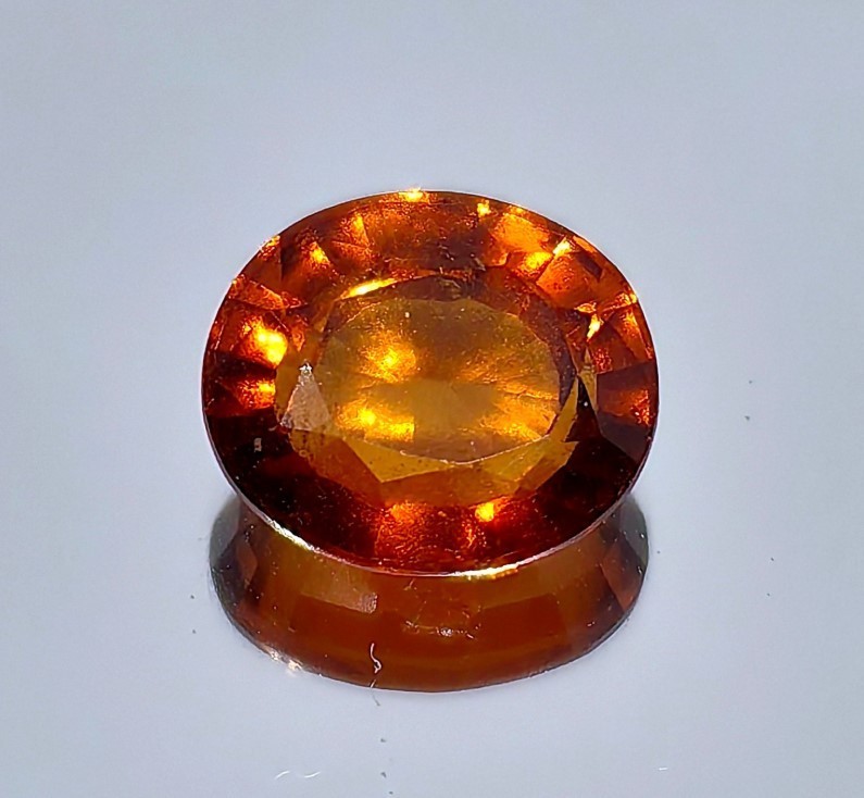 Natural Hessonite Garnet 3.41ct – Certified ALGT – Vivid Orange – Oval Cut