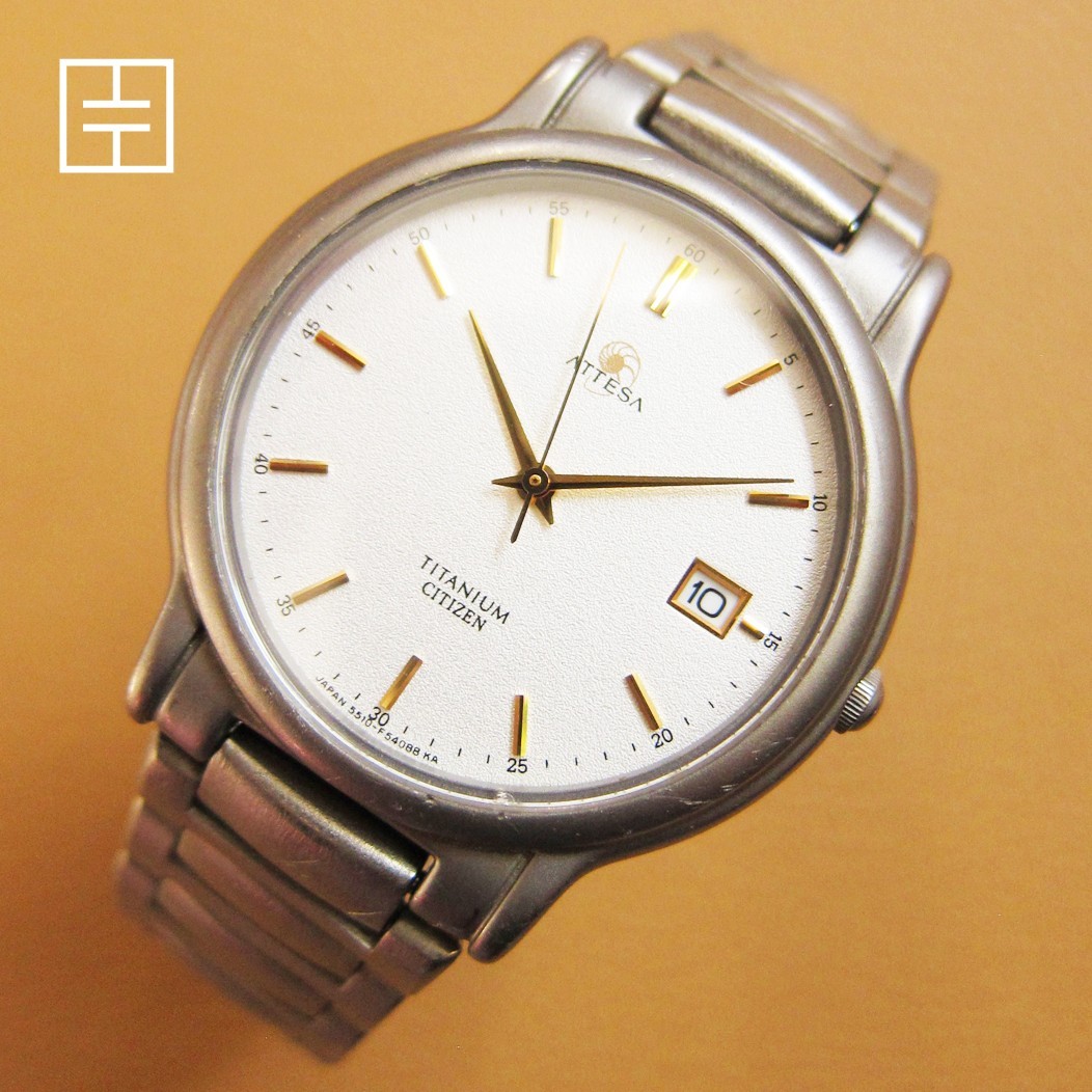 CITIZEN Attesa 5510 Full Titanium Anti-Mag Quartz Watch (MADE IN JAPAN)