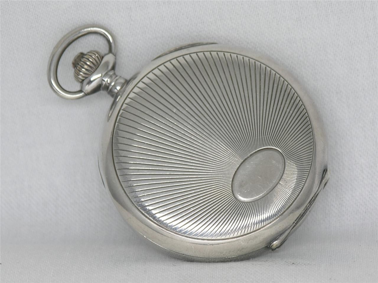 VINTAGE 51MM 17 JEWEL GIRARD-PERREGAUX CHRONOGRAPH SILVER POCKET WATCH, RUNNING!