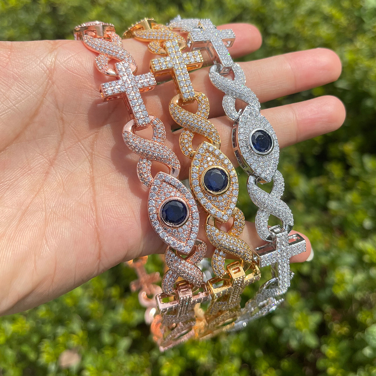 Good VS Evil | Evil Eye Infinity Cross Cuban Link Luxury Hip Hop Chain Necklace