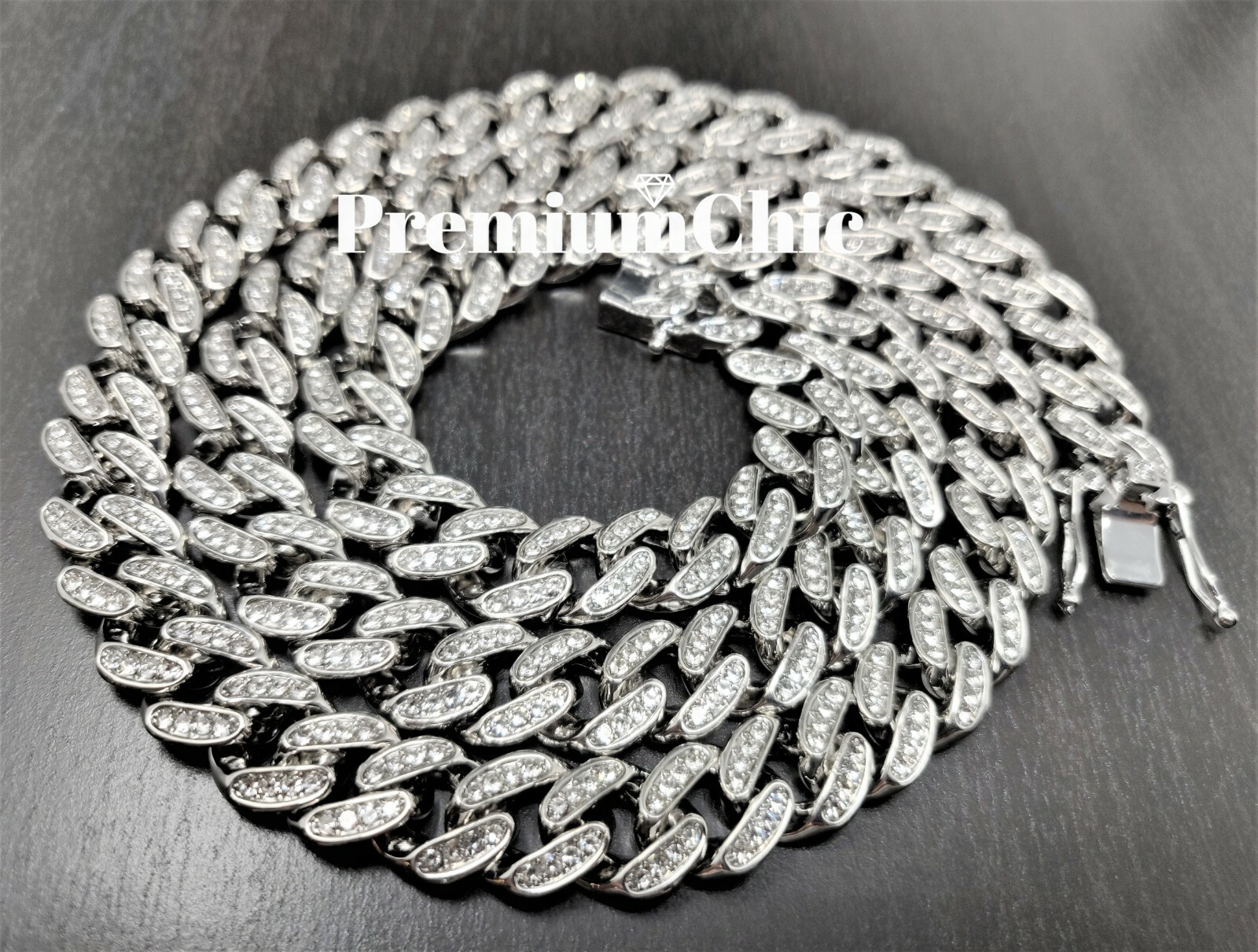 16″ or 18″ Miami Cuban Link Choker Necklace ICED Mens Plated Hip Hop CZ Jewelry