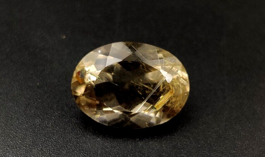 5.80Ct Natural Rutilated Quartz Faceted Cut Oval 13.7×10.2mm Loose Gemstone W212