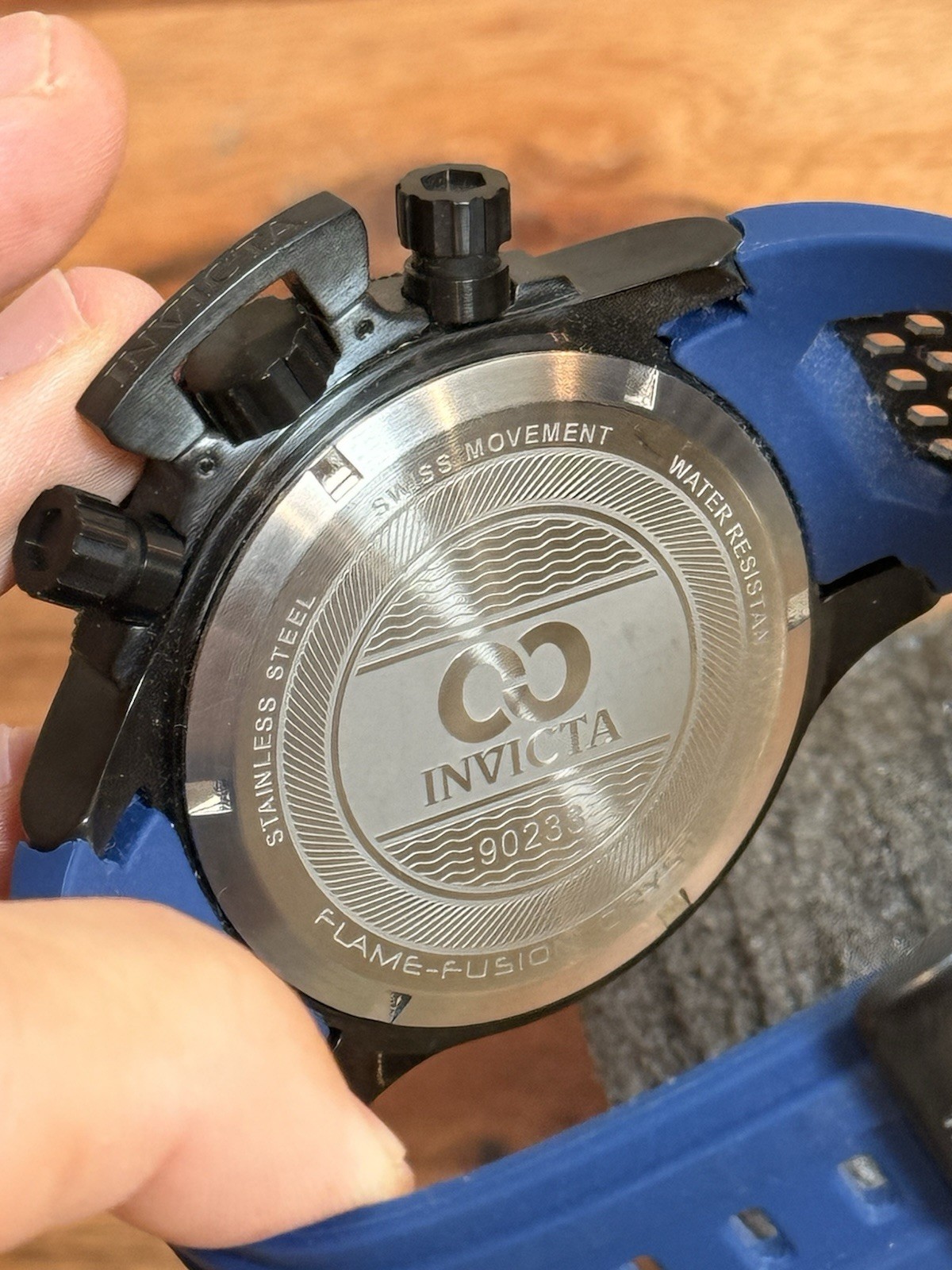 Invicta Bolt Zeus 90233 Blue MOP Dial Chronograph Men’s Watch Needs New Battery